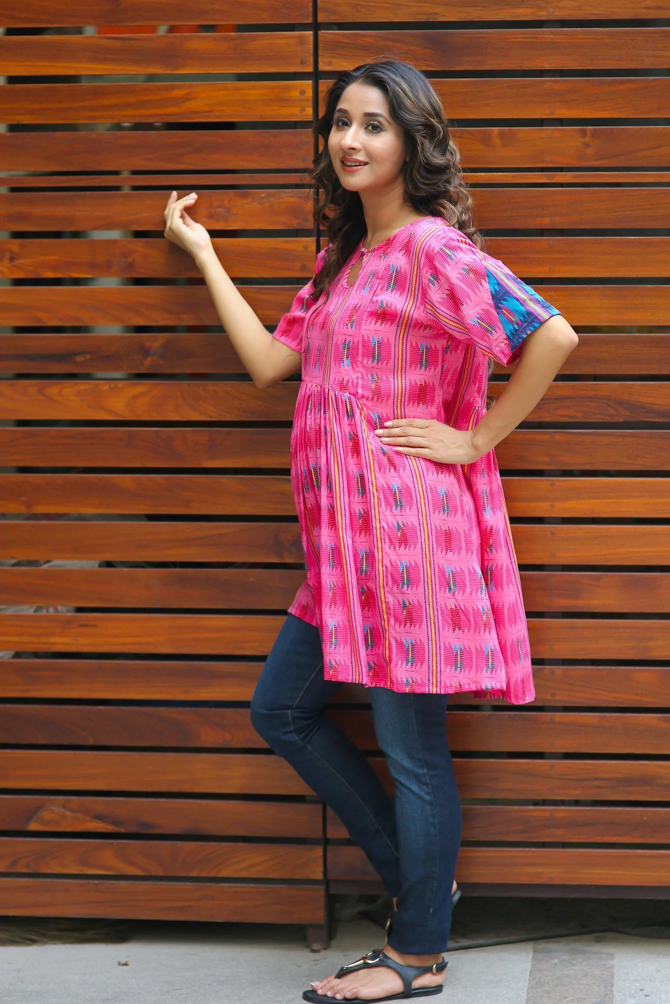 Blush Pink Concealed Zip Maternity & Nursing Top - Chenance