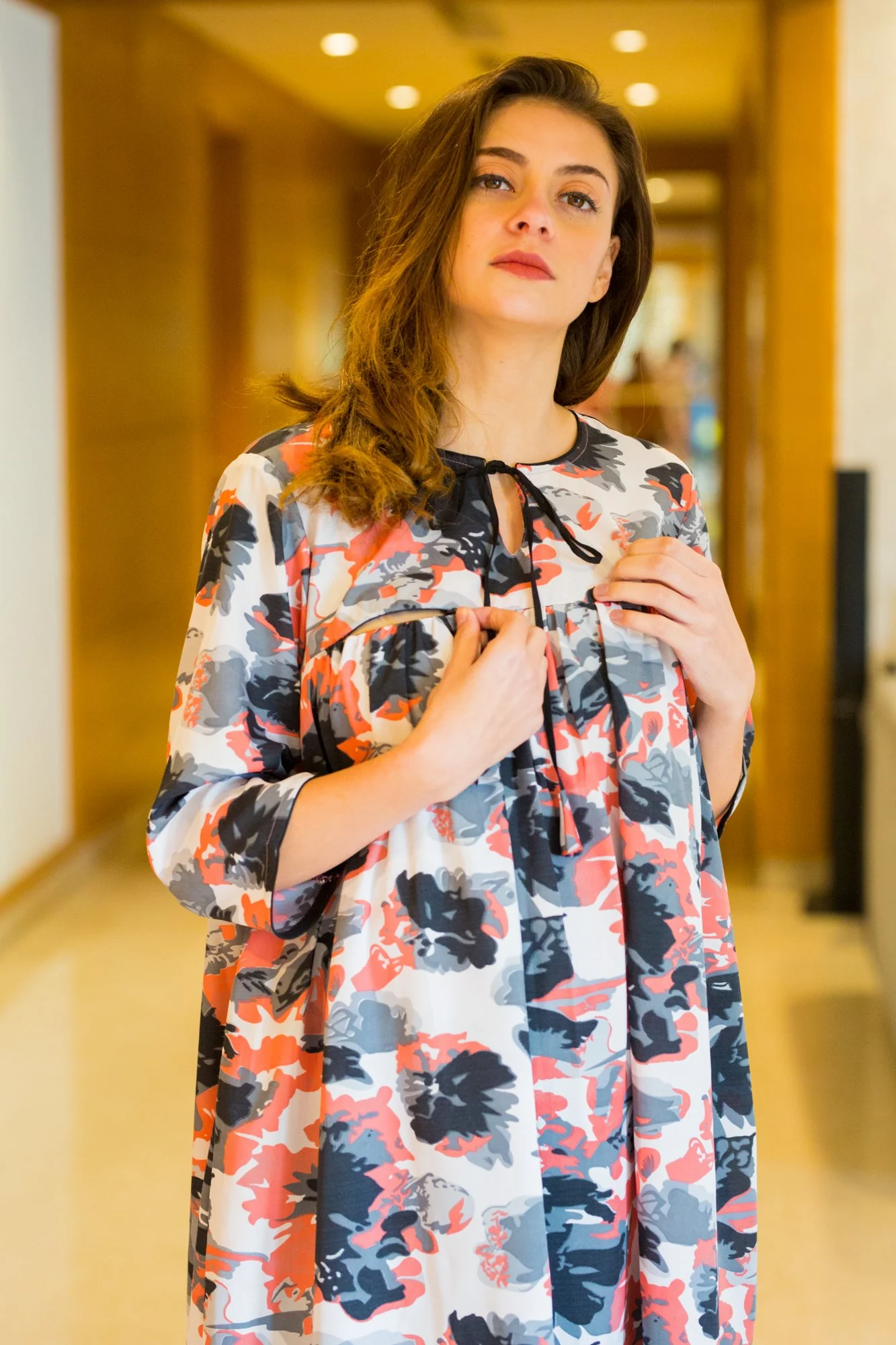 Abstract Floral Maternity Dress - Chenance