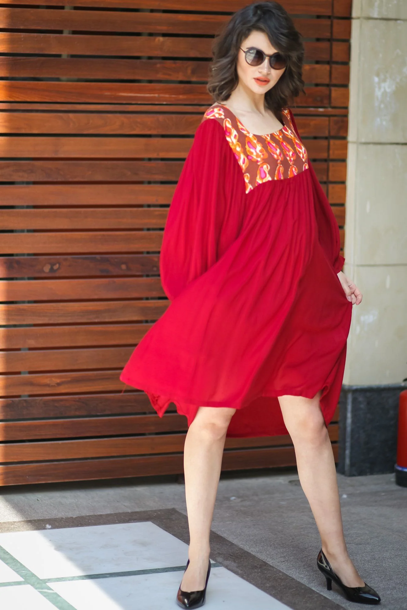 Scarlet Boho Block Print Maternity Dress - Chenance