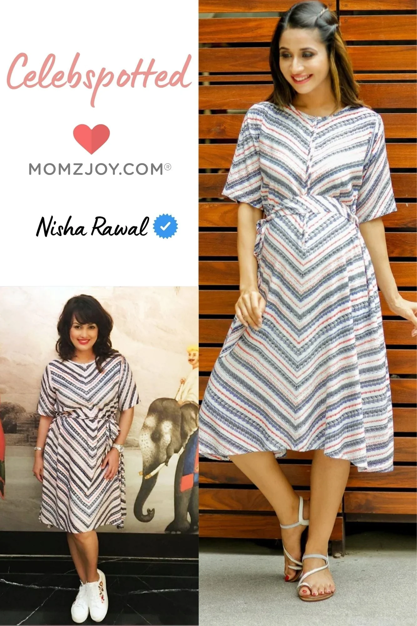 Fresh Stripe Vogue Front Zip Maternity & Nursing Dress - Chenance