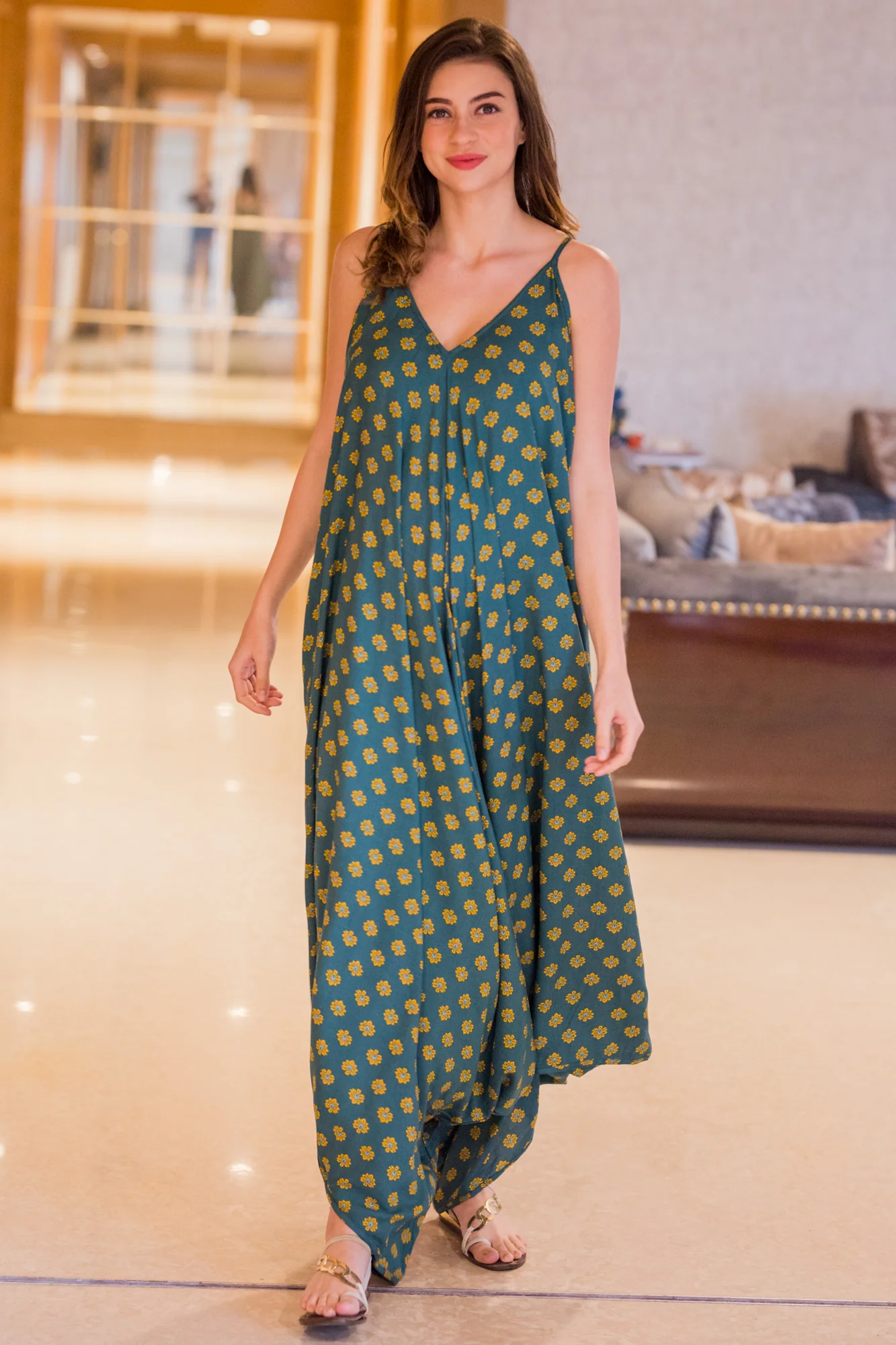 Emerald Cotton Maternity Jumpsuit - Chenance