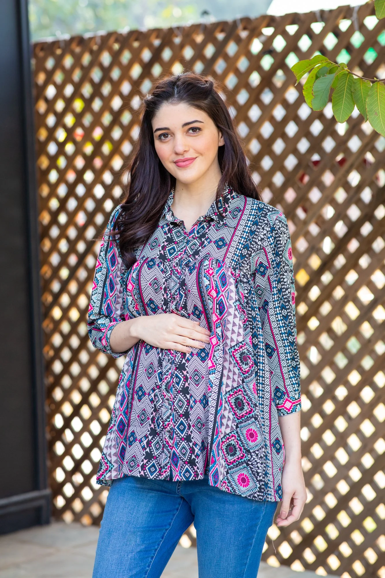 Royal Aztec Maternity & Nursing Top - Chenance