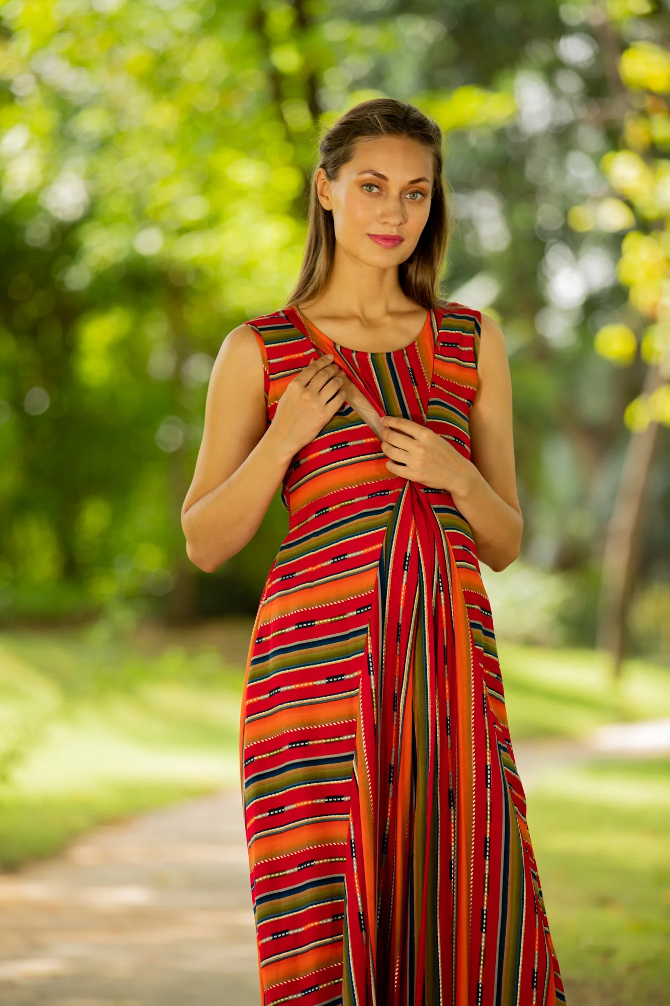 Chic Sunrise Maternity and Nursing Maxi Dress - Chenance