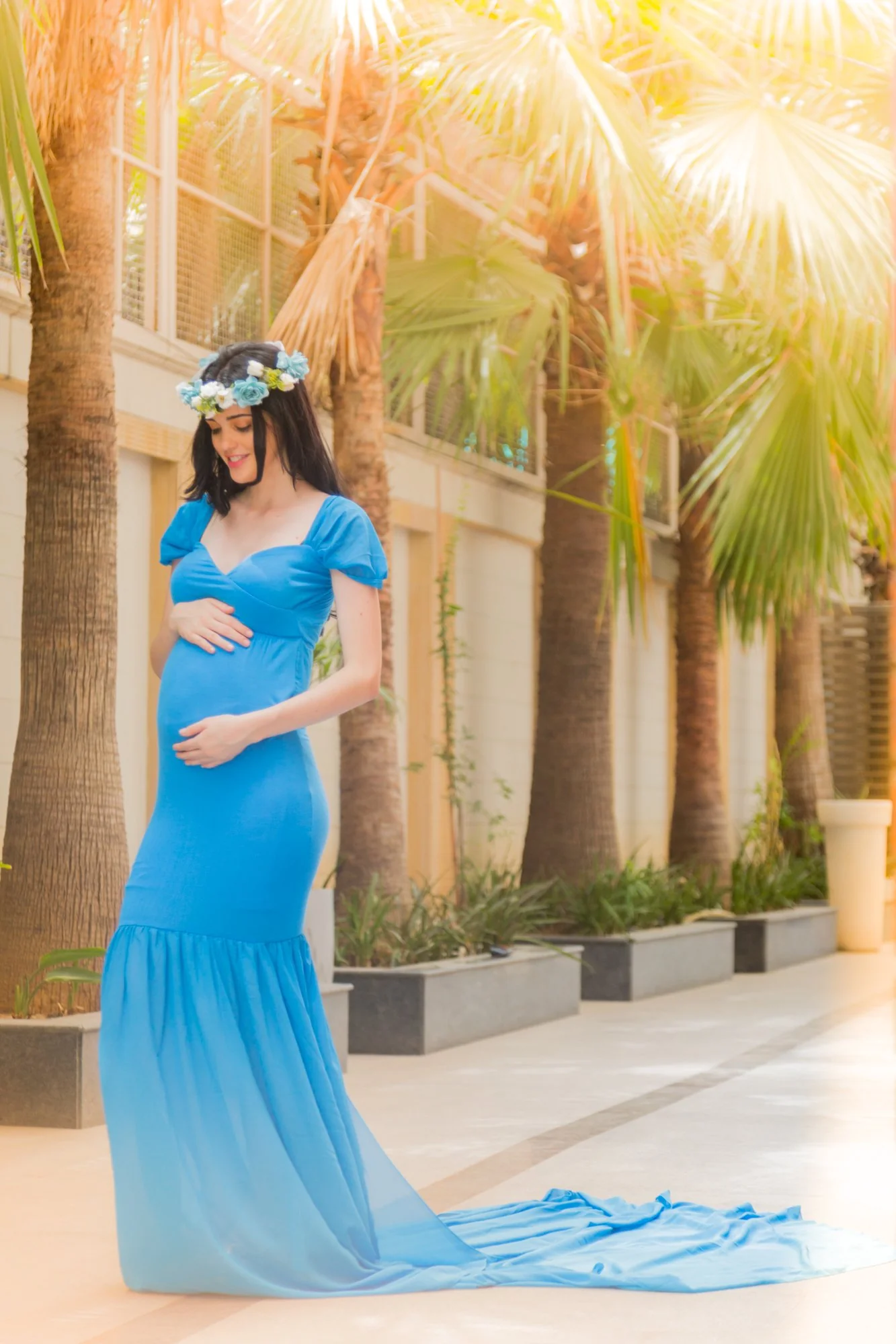 Exclusive Pristine Blue Maternity Photoshoot Gown - Chenance