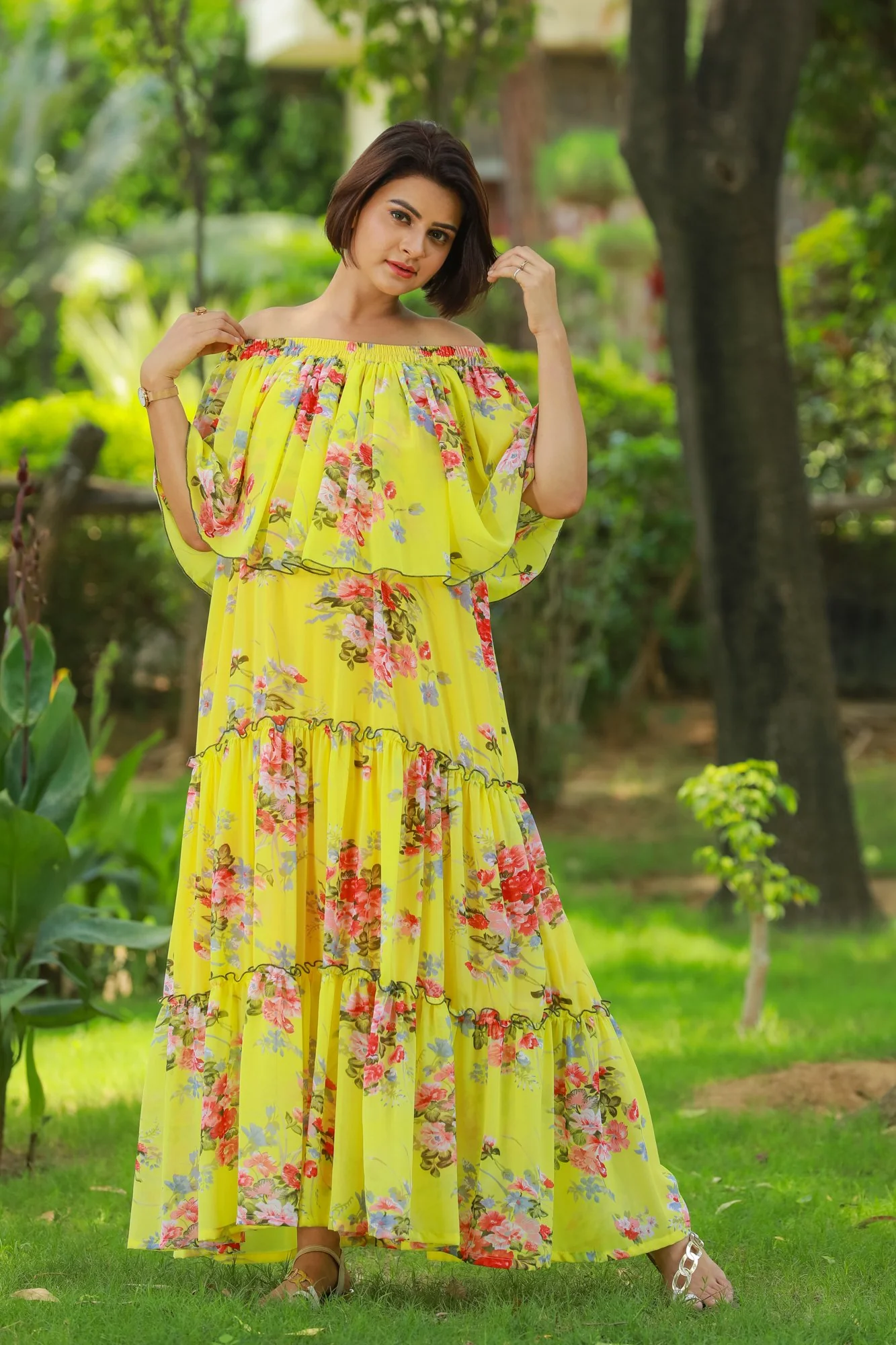 Sunshine Off-Shoulder Maternity Maxi Dress - Chenance