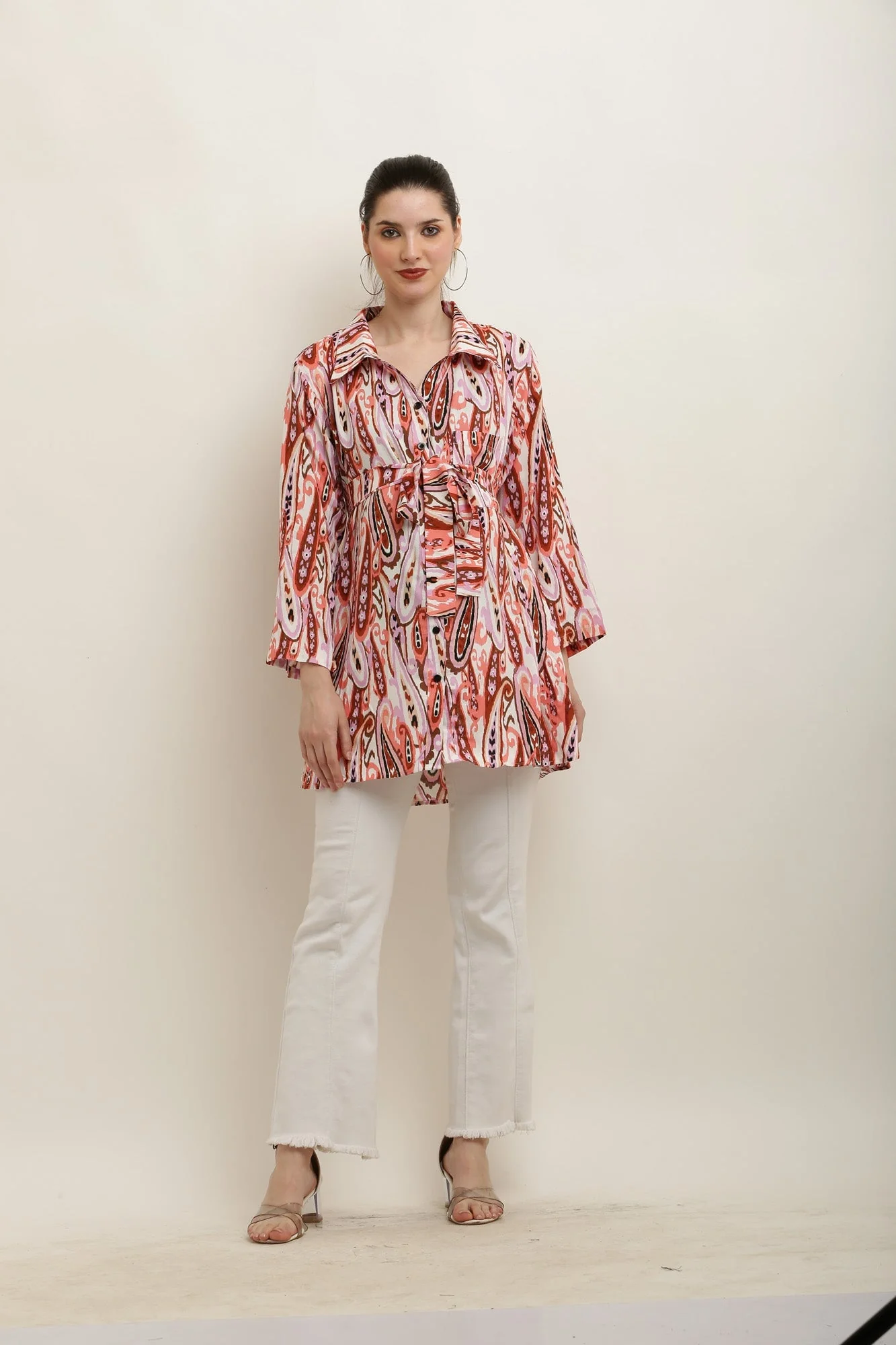 Boho Reddish Paisley Maternity & Nursing Shirt Top - Chenance