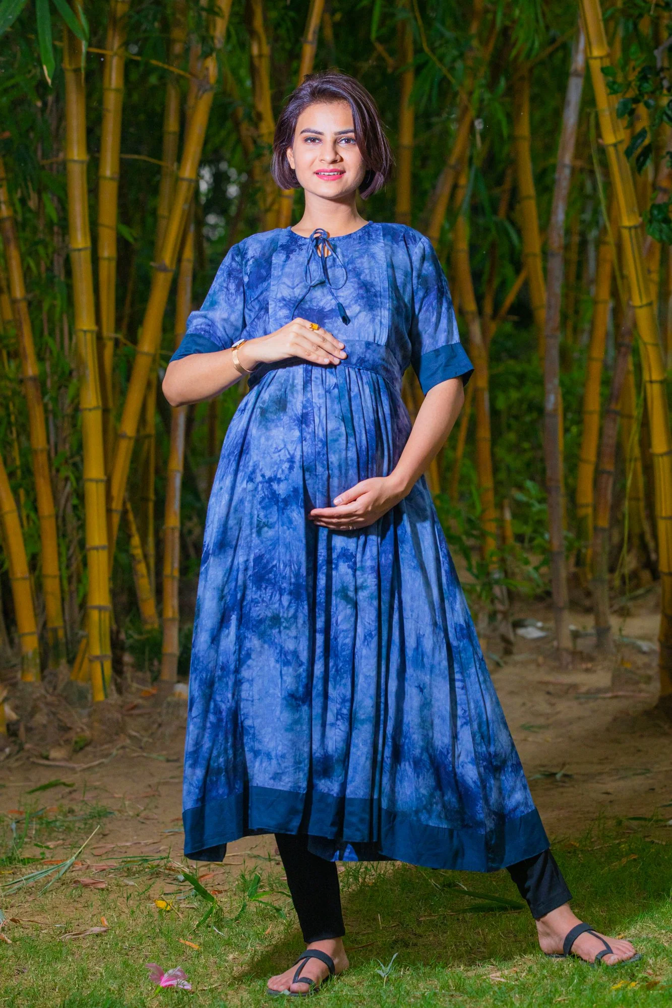 Lavender Blue Maternity & Nursing Kurta - Chenance