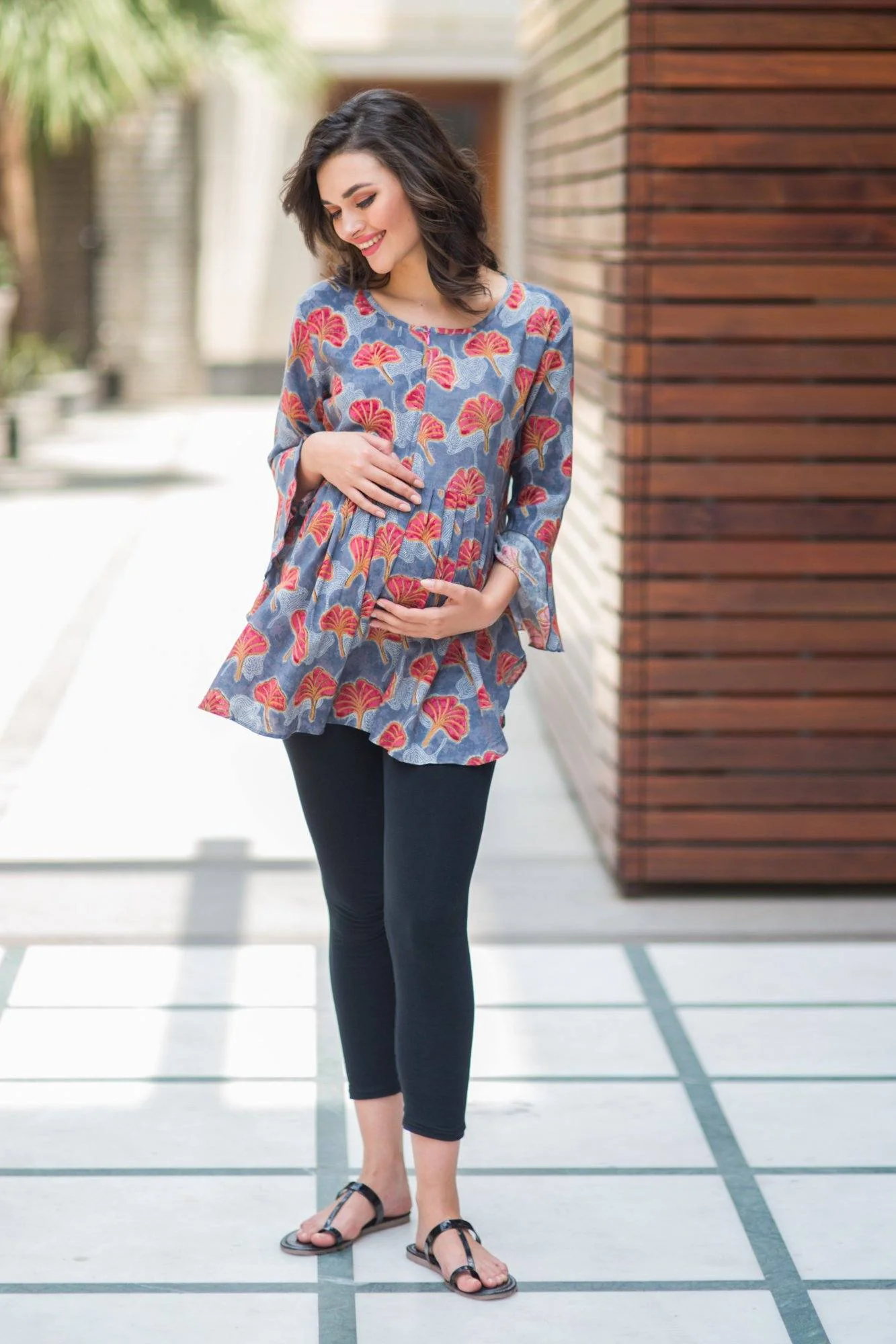 Orchid Gathered Nursing Top - Chenance