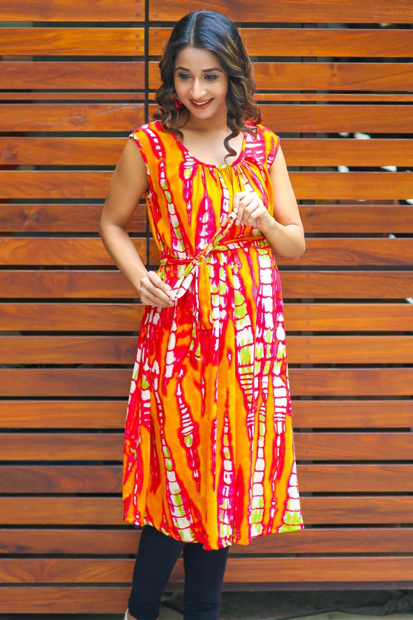 Gradient Printed Maternity Kurta - Chenance