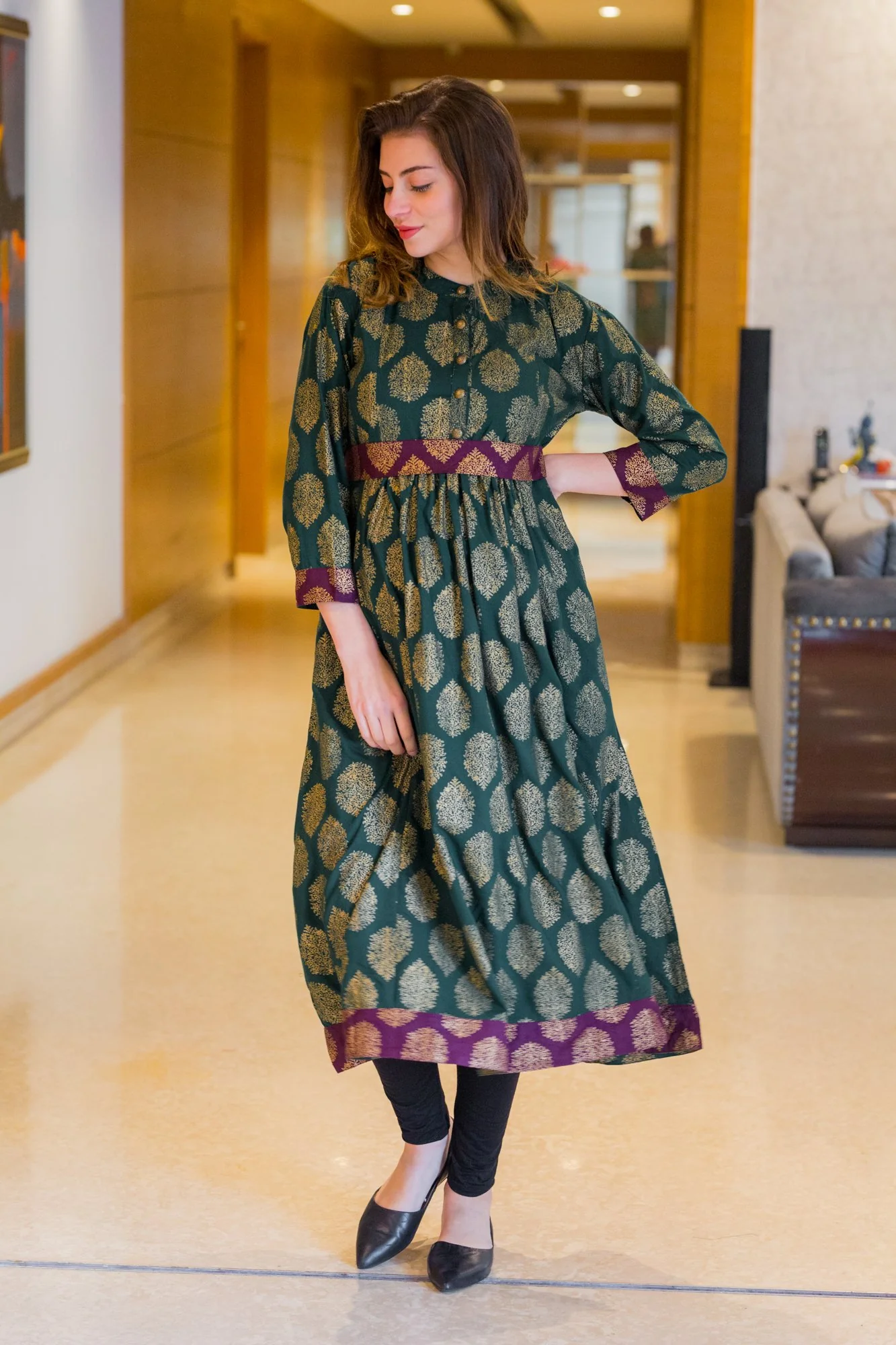 Emerald Jade Maternity and Nursing Kurta - Chenance