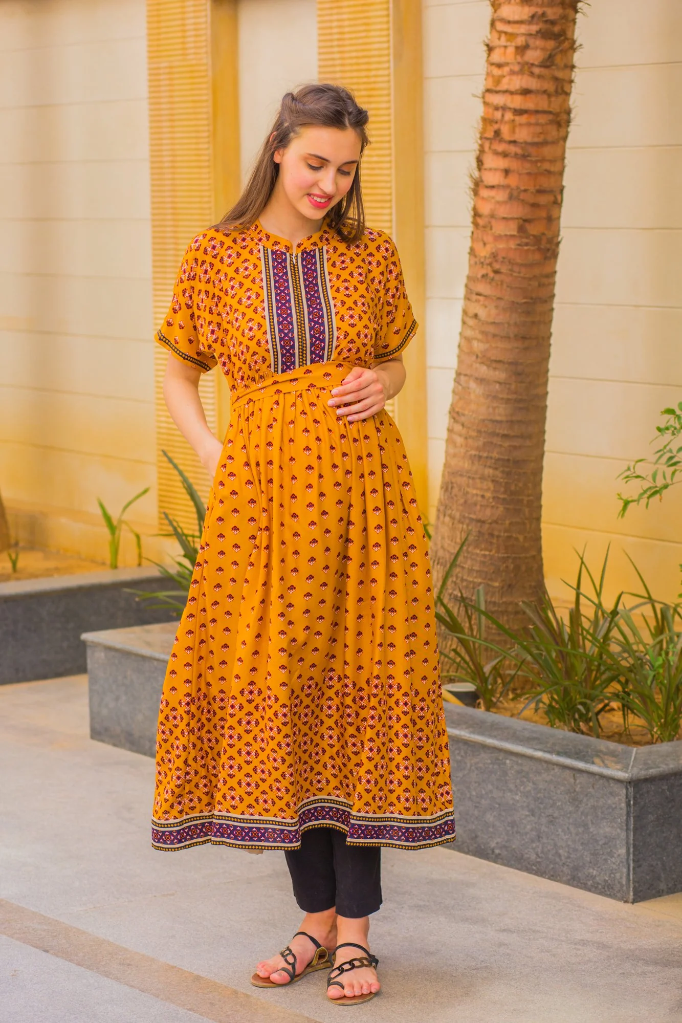 Honey Mustard Maternity & Nursing Kurta - Chenance