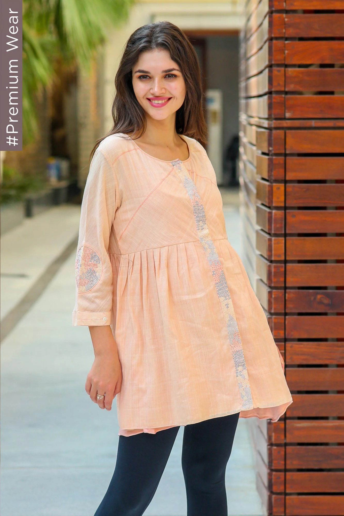 Premium Sujni Moon Patch Peach Maternity & Nursing Top - Chenance