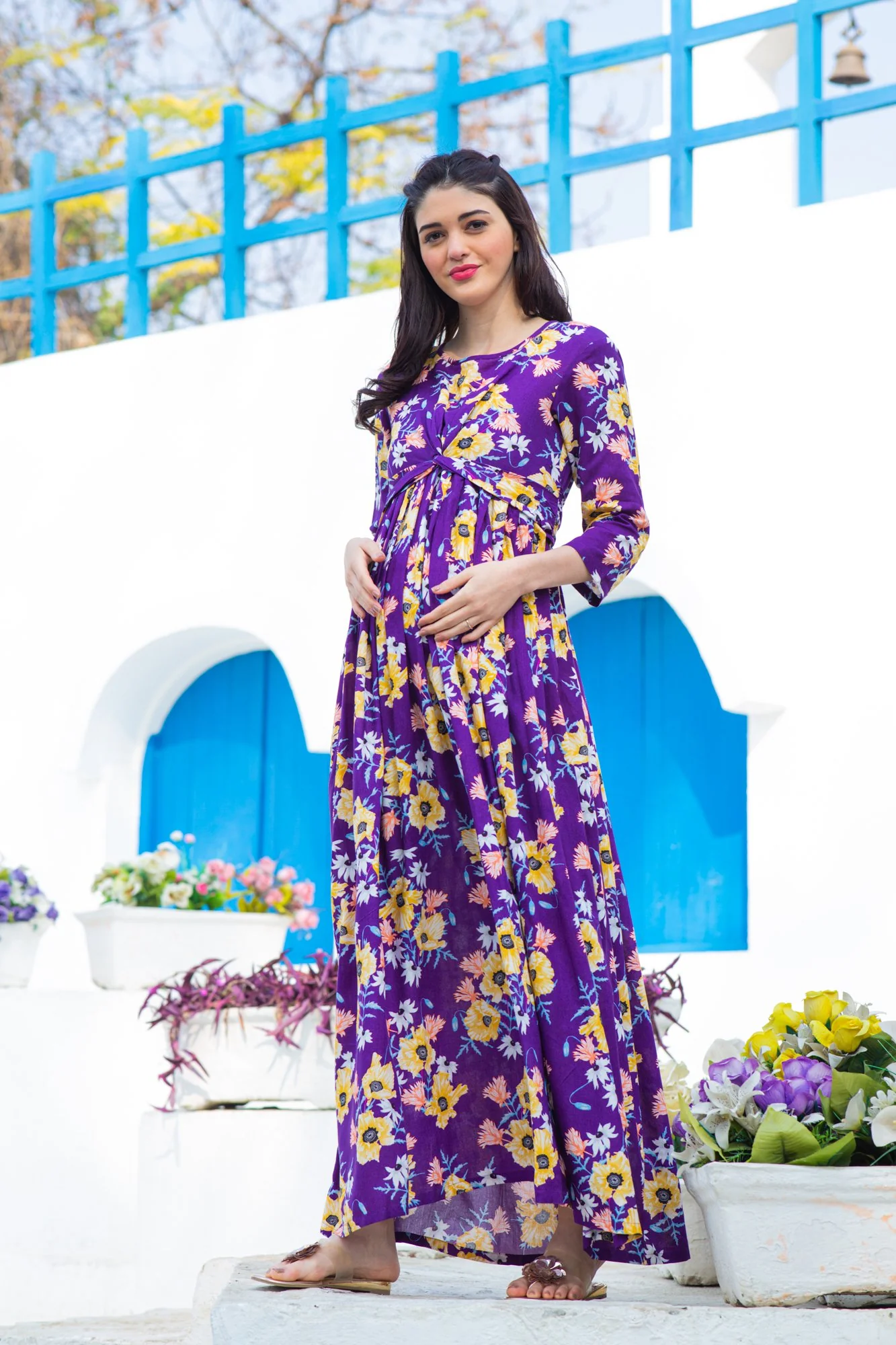 Pretty Violet Maternity Knot Dress - Chenance