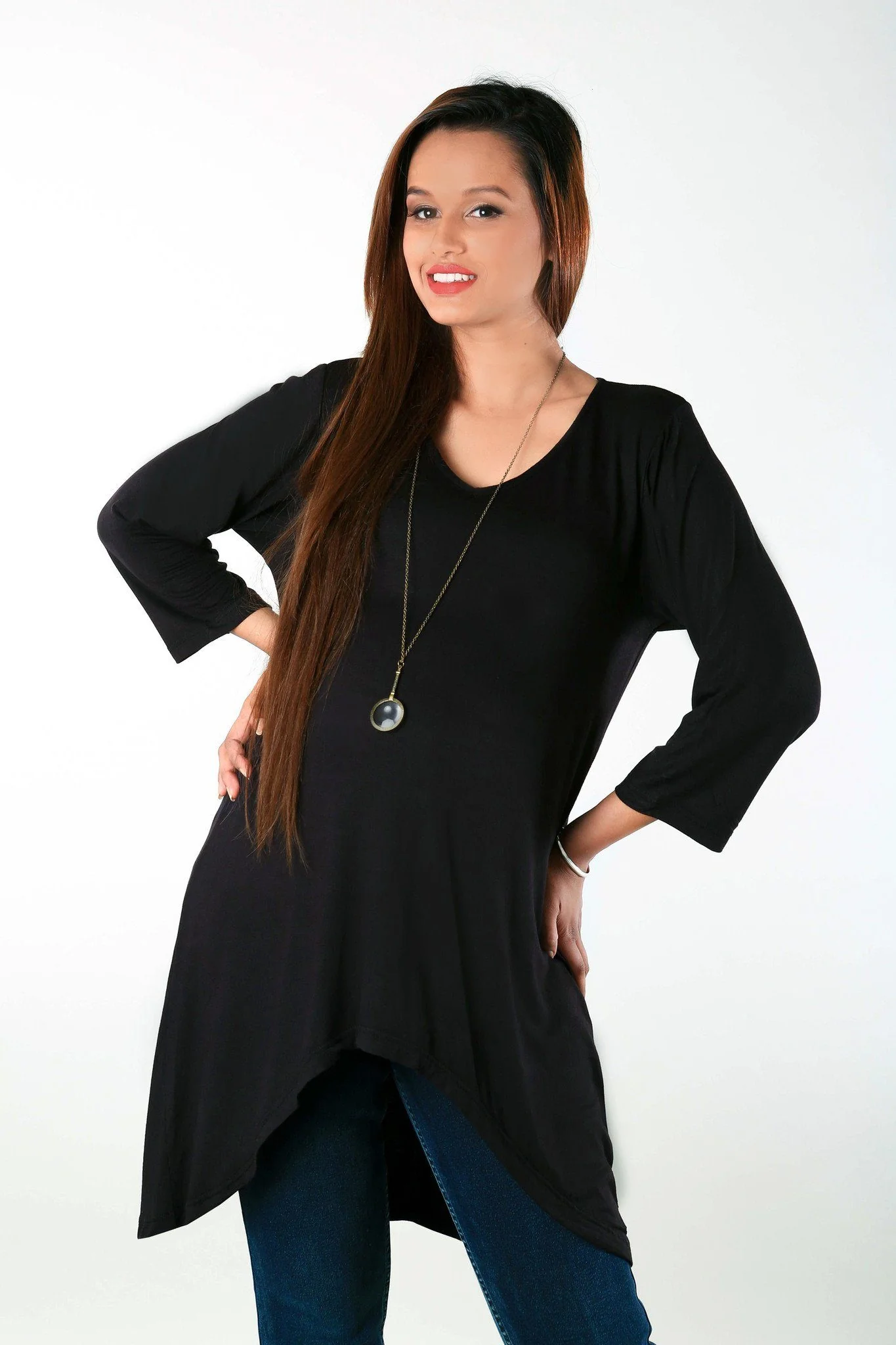 Black Front Short Maternity Top - Chenance