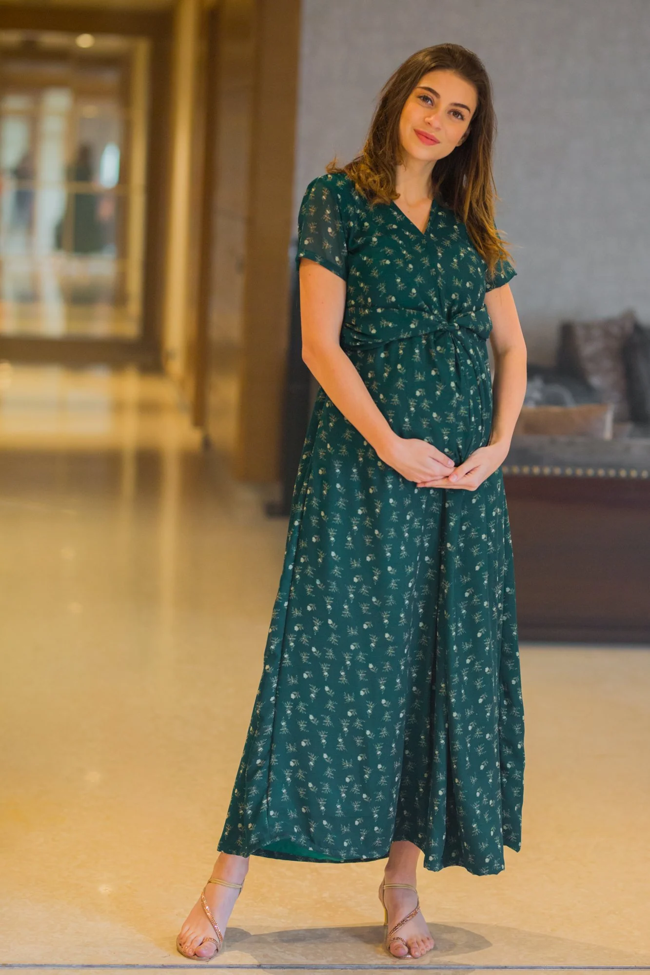 Jade Green Maternity Knot Dress - Chenance
