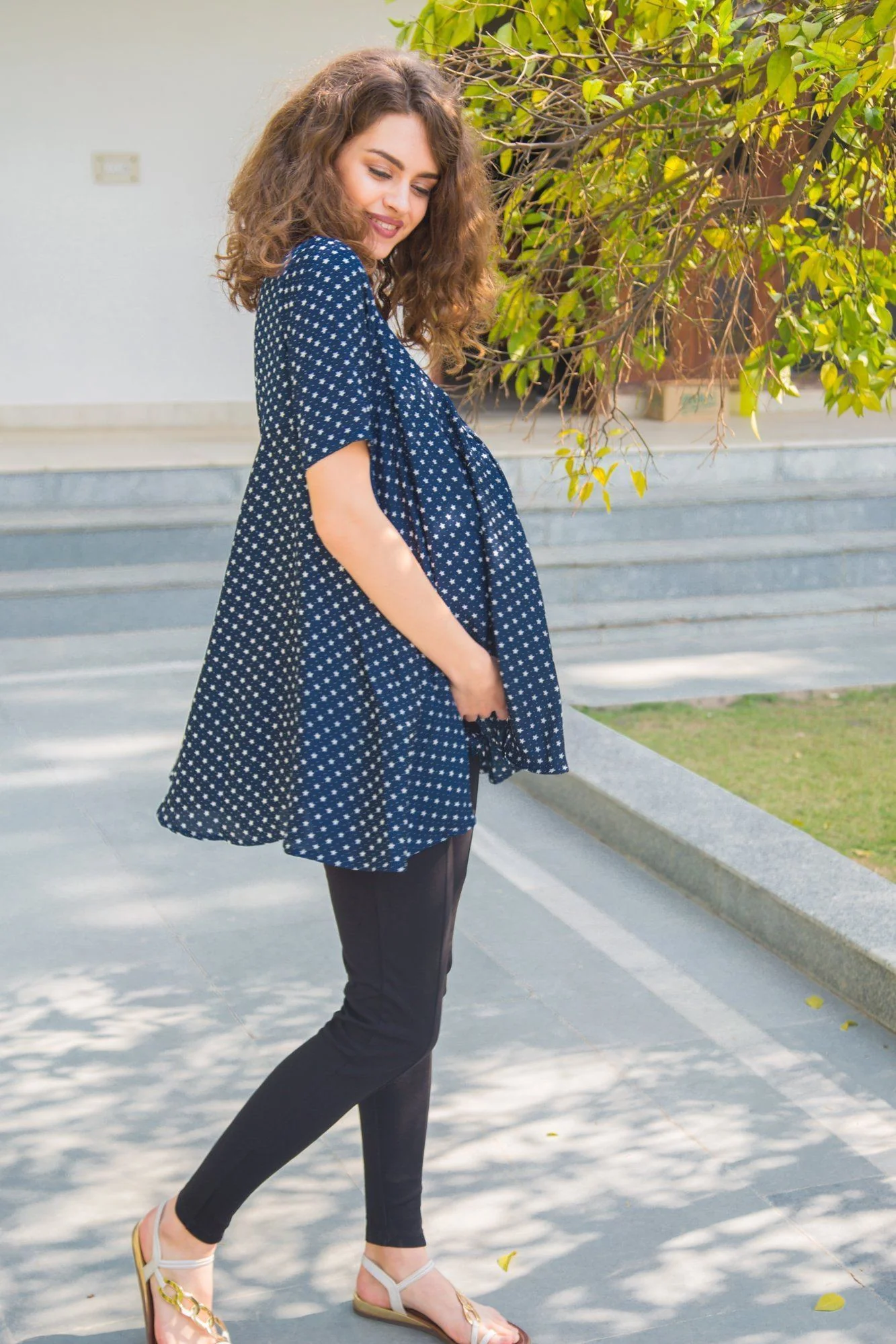 Ebony Starry Flair Maternity & Nursing Top - Chenance