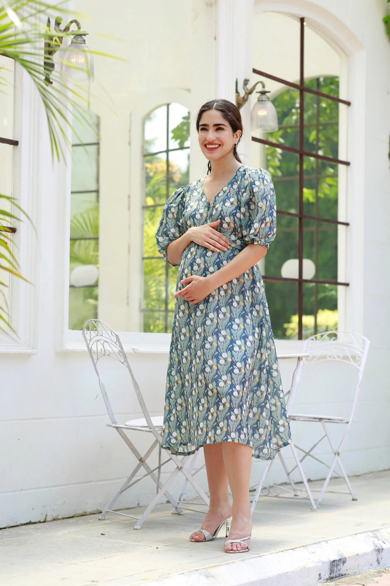Tropical Forest Green Maternity & Nursing Dress - Chenance
