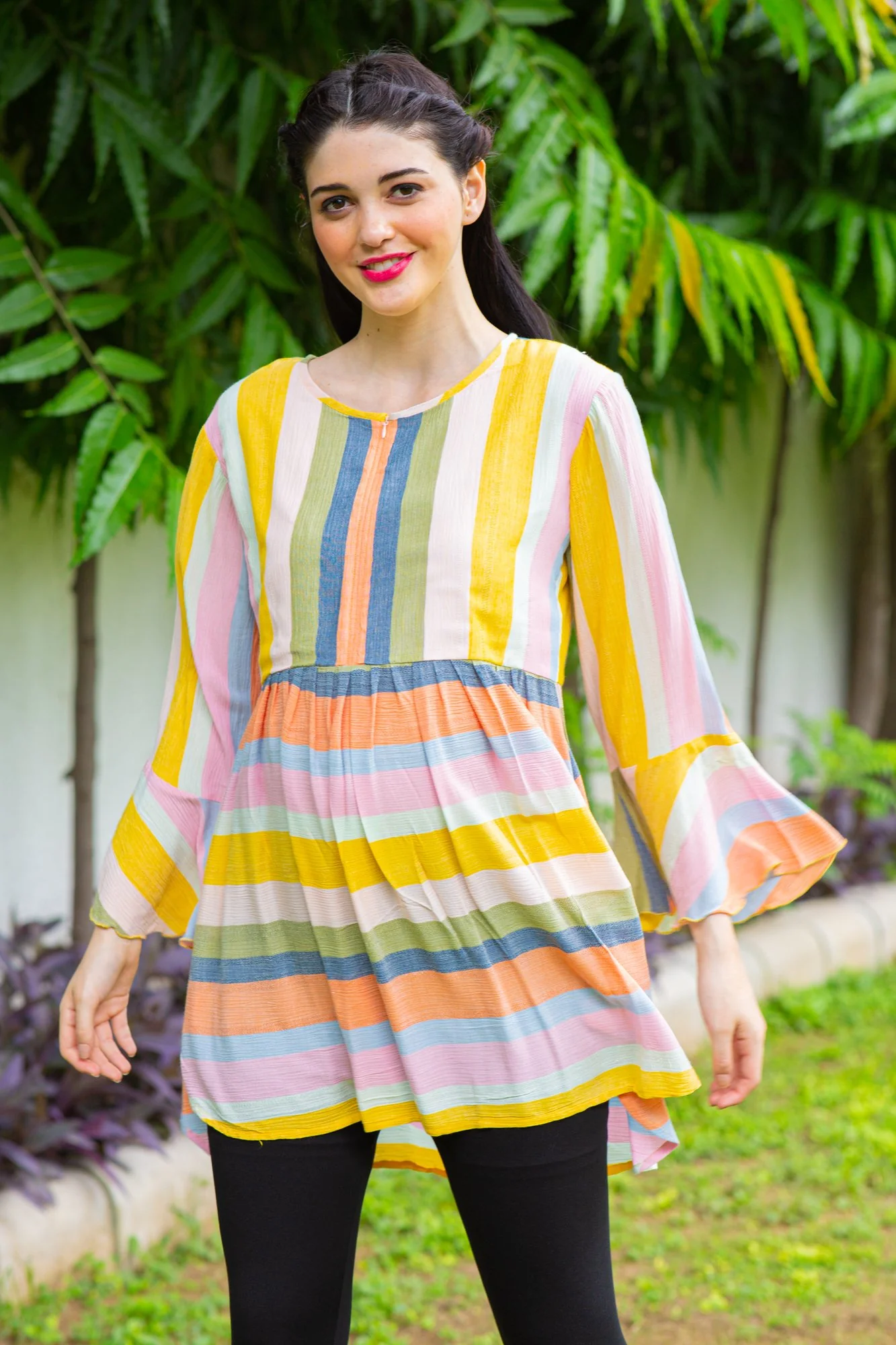 Hello Yellow Striped Nursing Top - Chenance