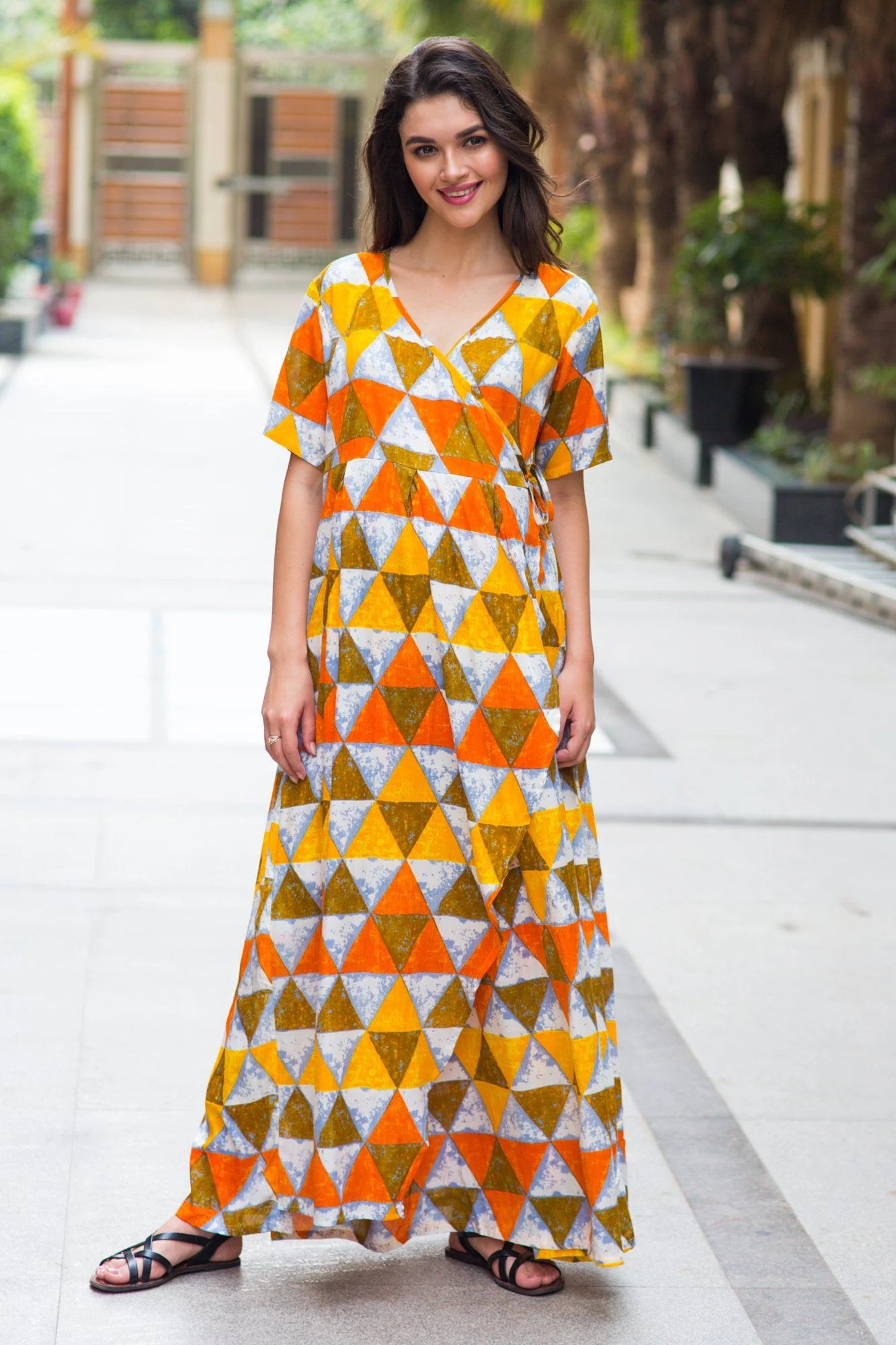 Lemon Triangle Maternity & Nursing Wrap Dress - Chenance