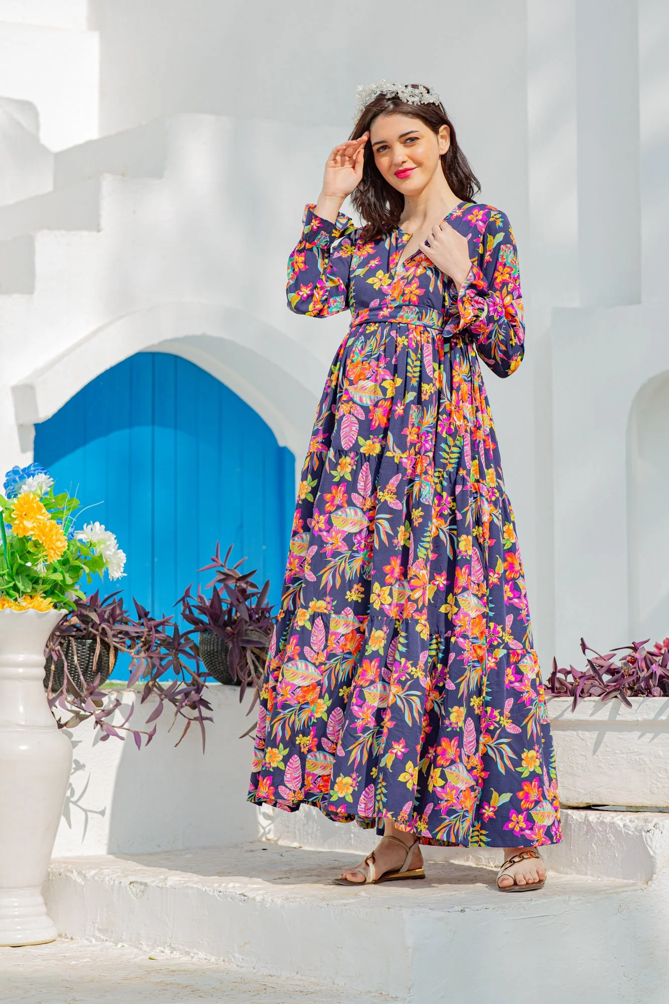 Joyful Blossom Maternity & Nursing Layer Dress - Chenance