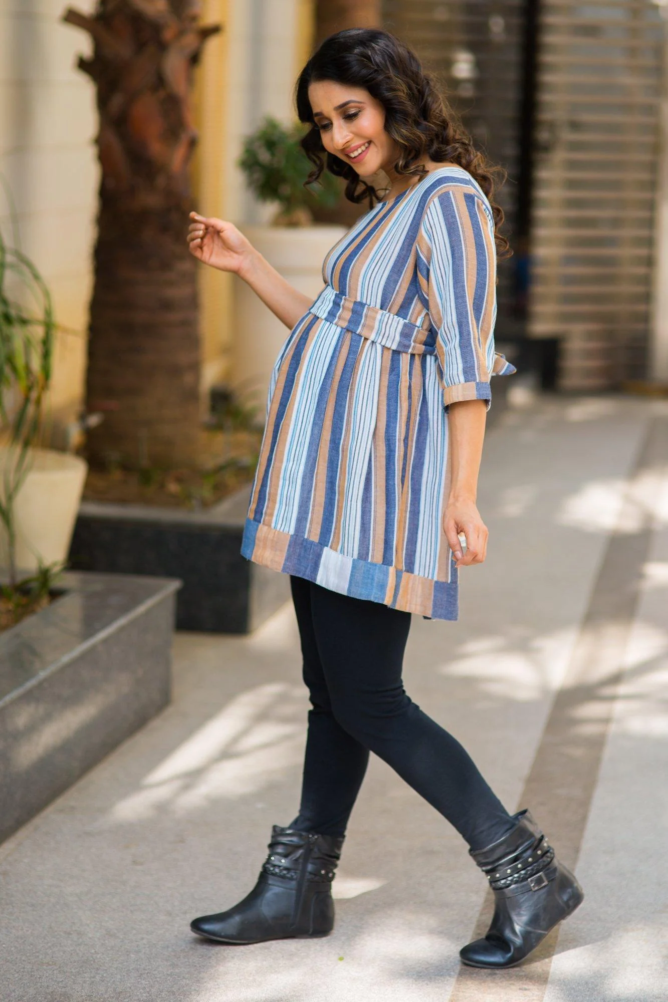 Royal Stripe Maternity & Nursing Top - Chenance