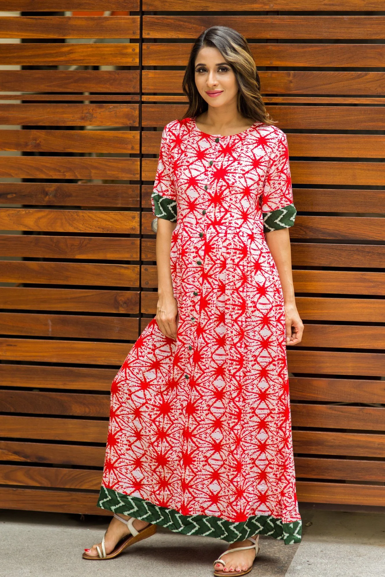 Star Red Maternity and Nursing Kurta - Chenance