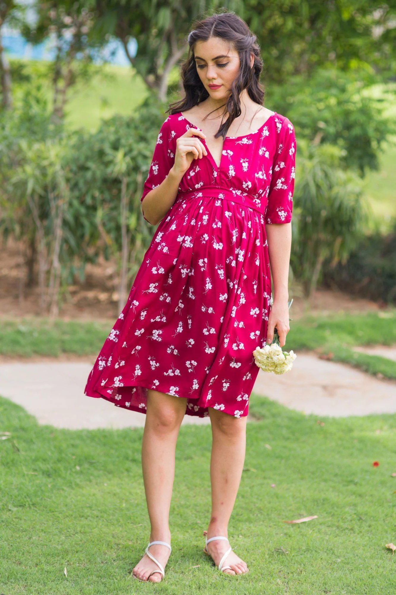 Cherry Bloom Maternity & Nursing Dress - Chenance