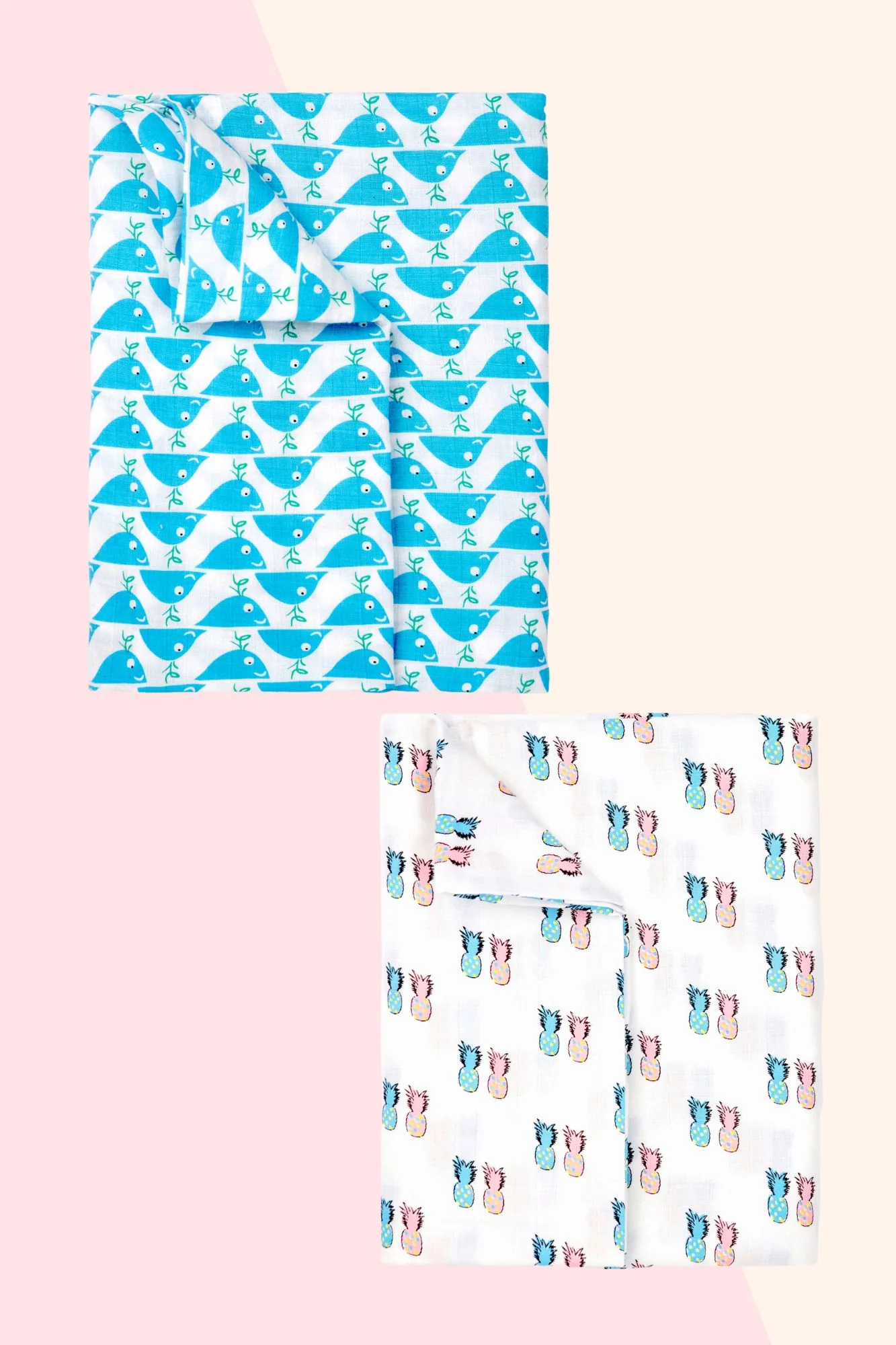 Whale Pineapple Duo - Muslin Swaddle (Set of 2) - Chenance