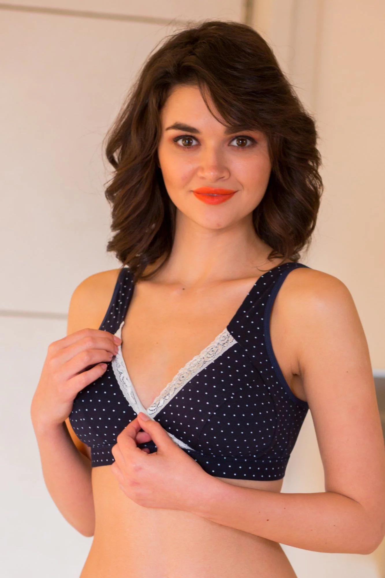 Blue Polka Dot Maternity & Nursing Bra - Chenance