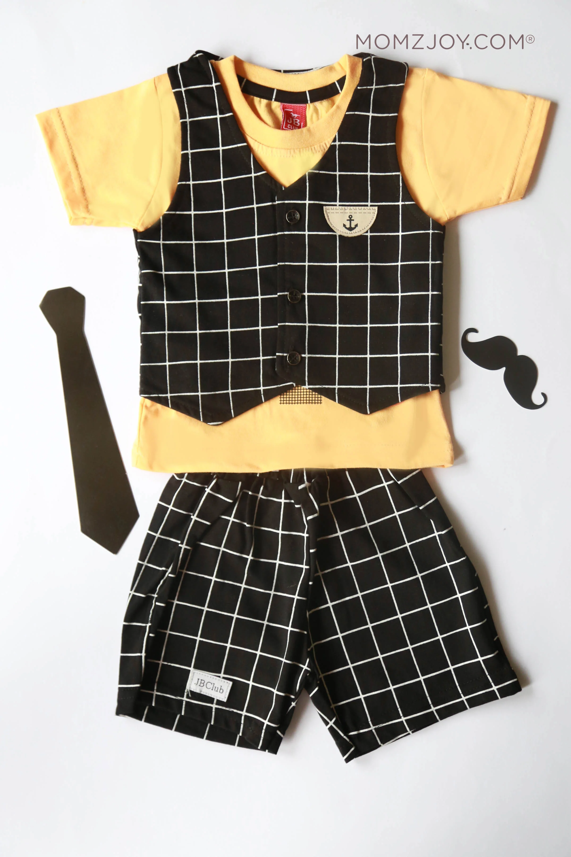 Yellow Anchor Shorts Set (0-18m) - Chenance