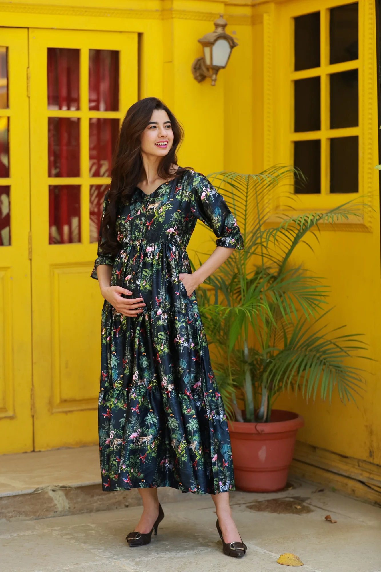 Tropical Swing Maternity & Nursing Dress - Chenance