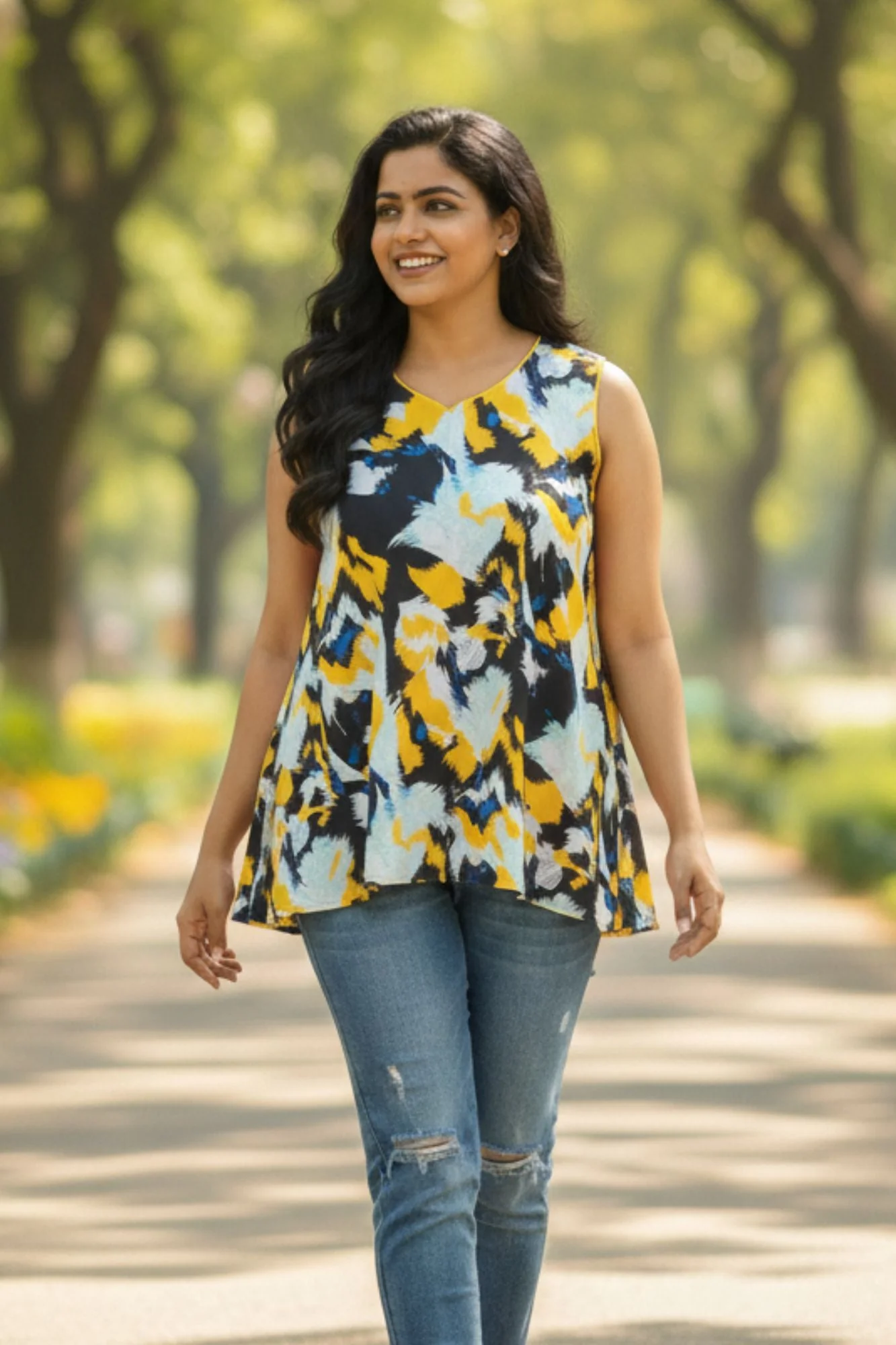 Abstract Black Maternity & Nursing Top (100% Cotton) - Chenance