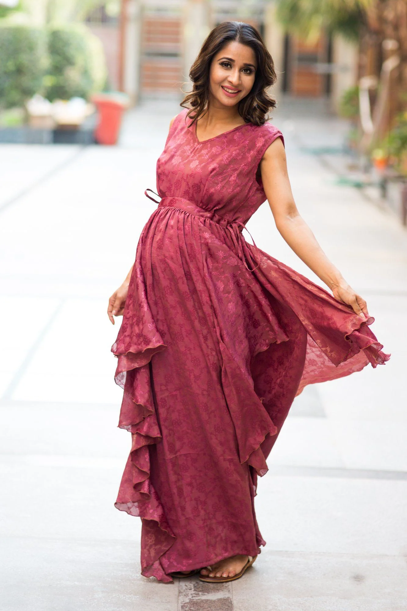 Auburn Embellished Luxe Maternity Dress - Chenance