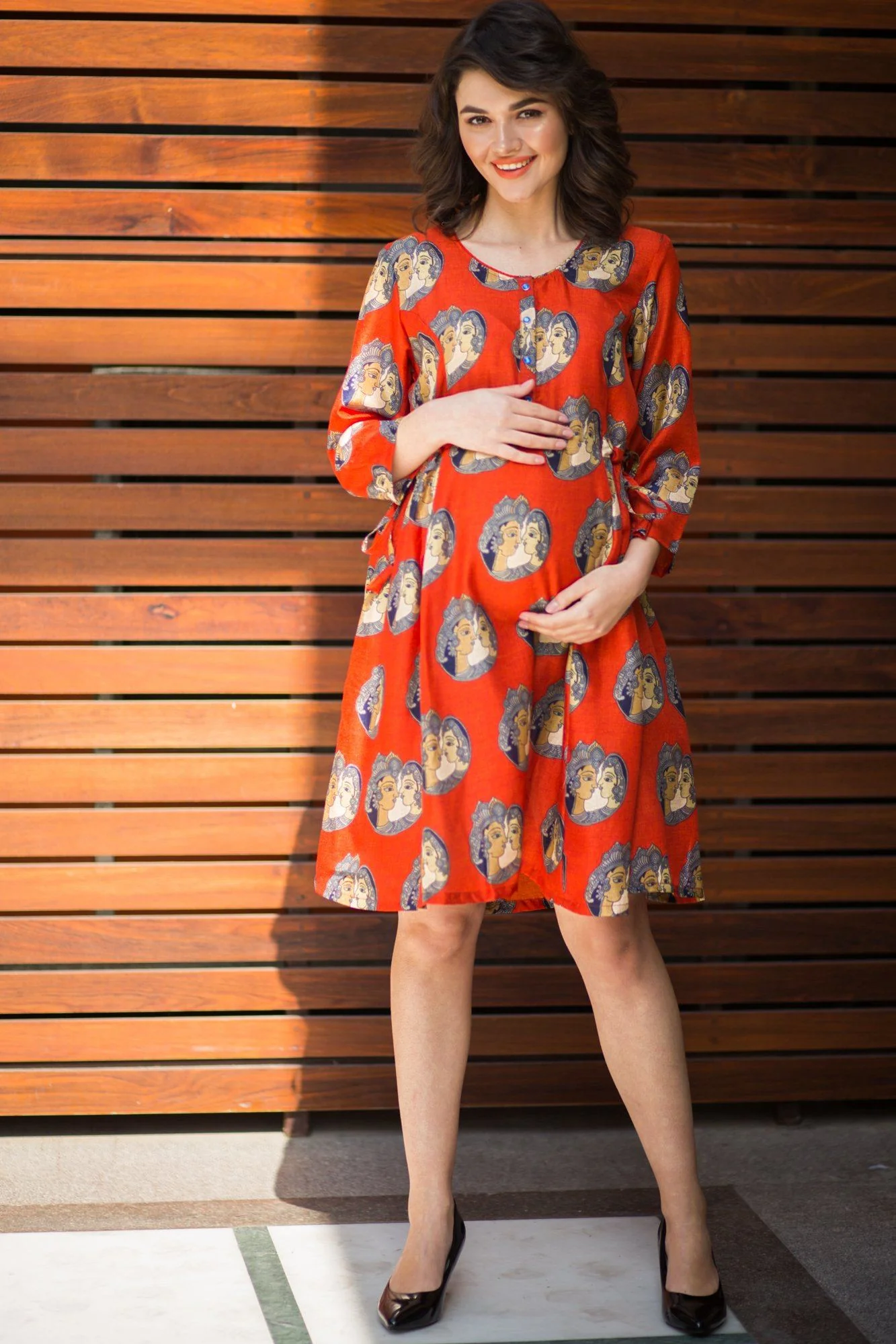 Saffron Radhakrishna Maternity & Nursing Kurta Dress - Chenance