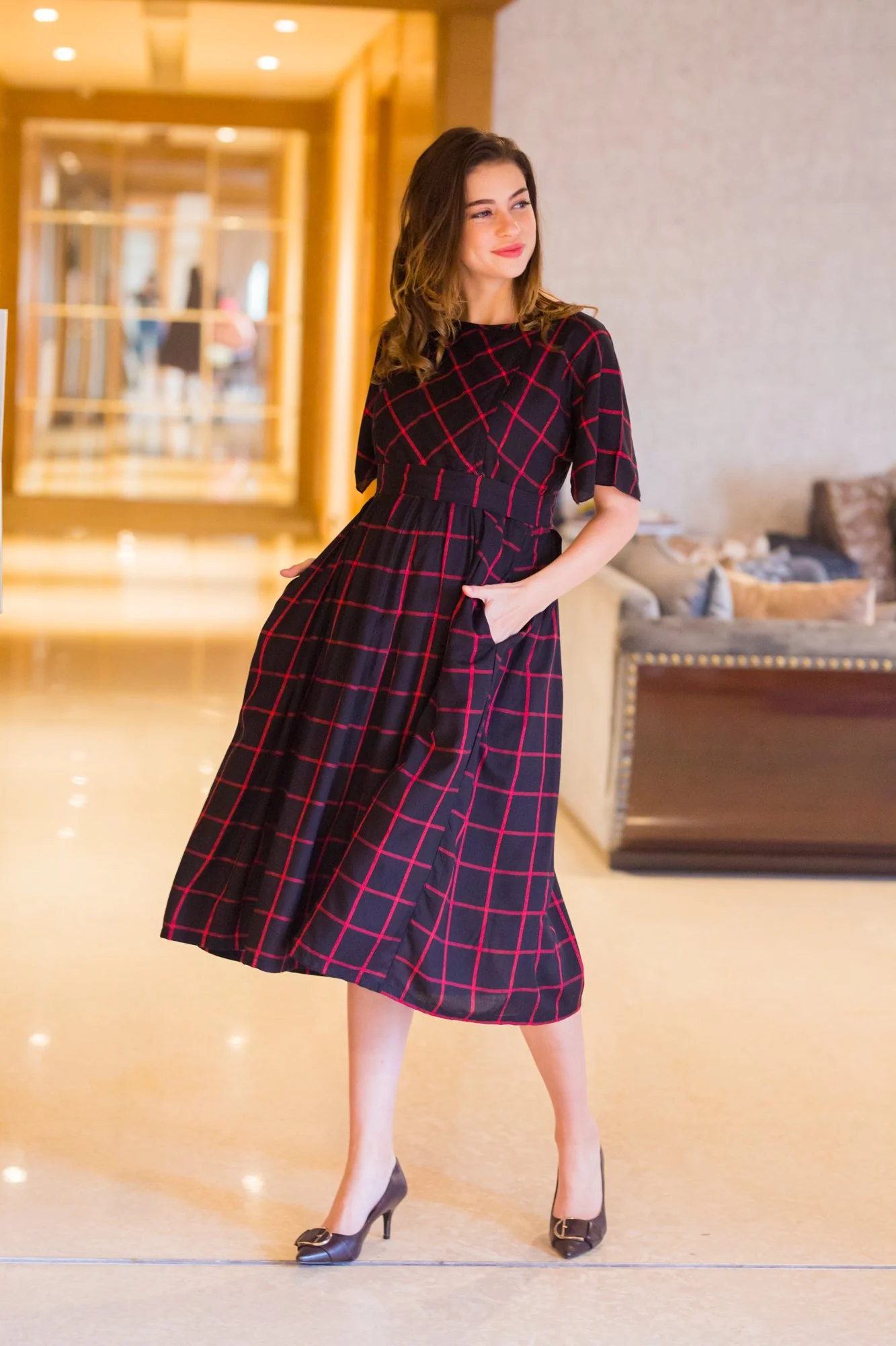 Timeless Plaid Maternity & Nursing Dress - Chenance