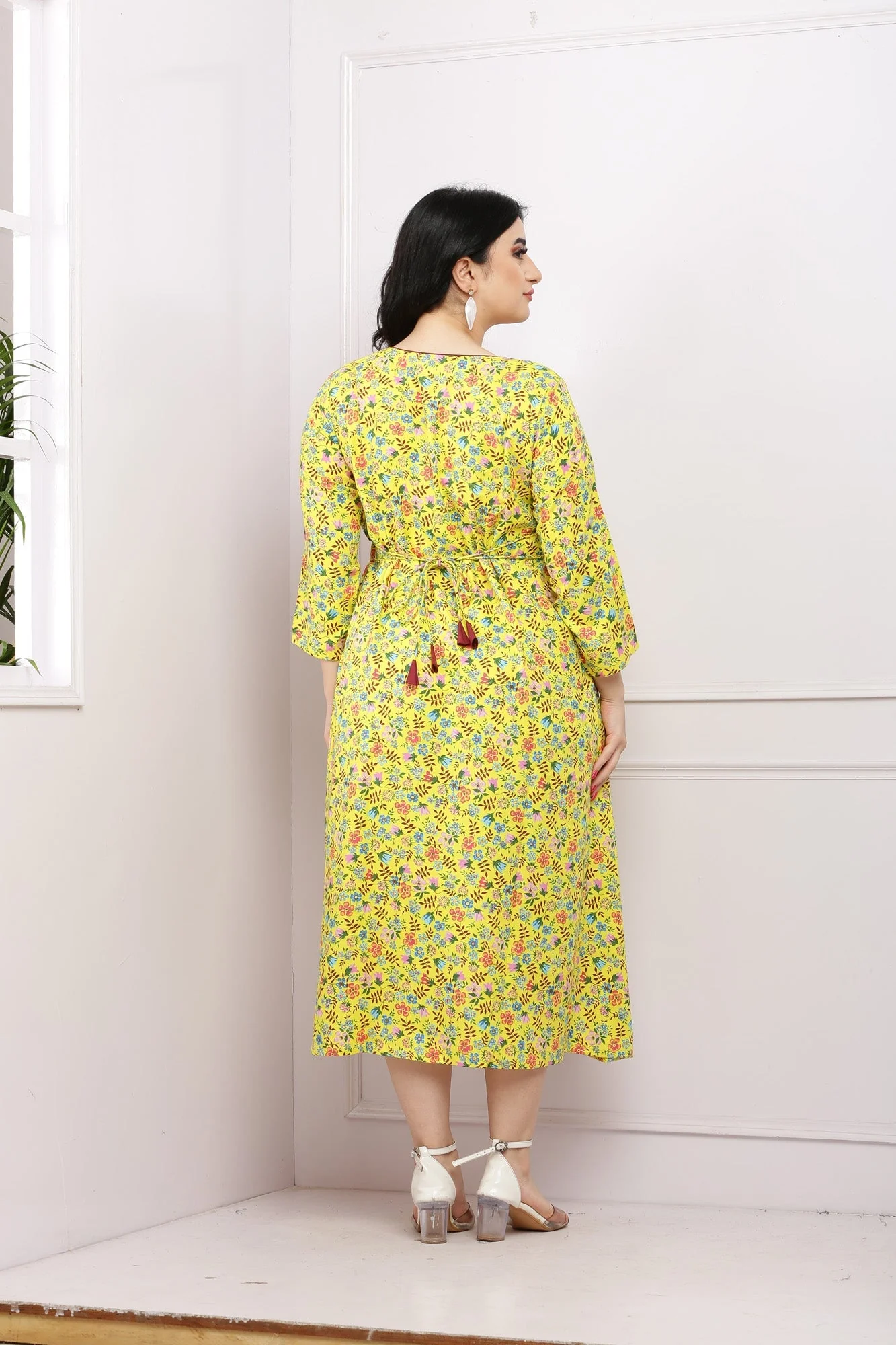 Blossomy Sunshine Flap Nursing Dress - Chenance
