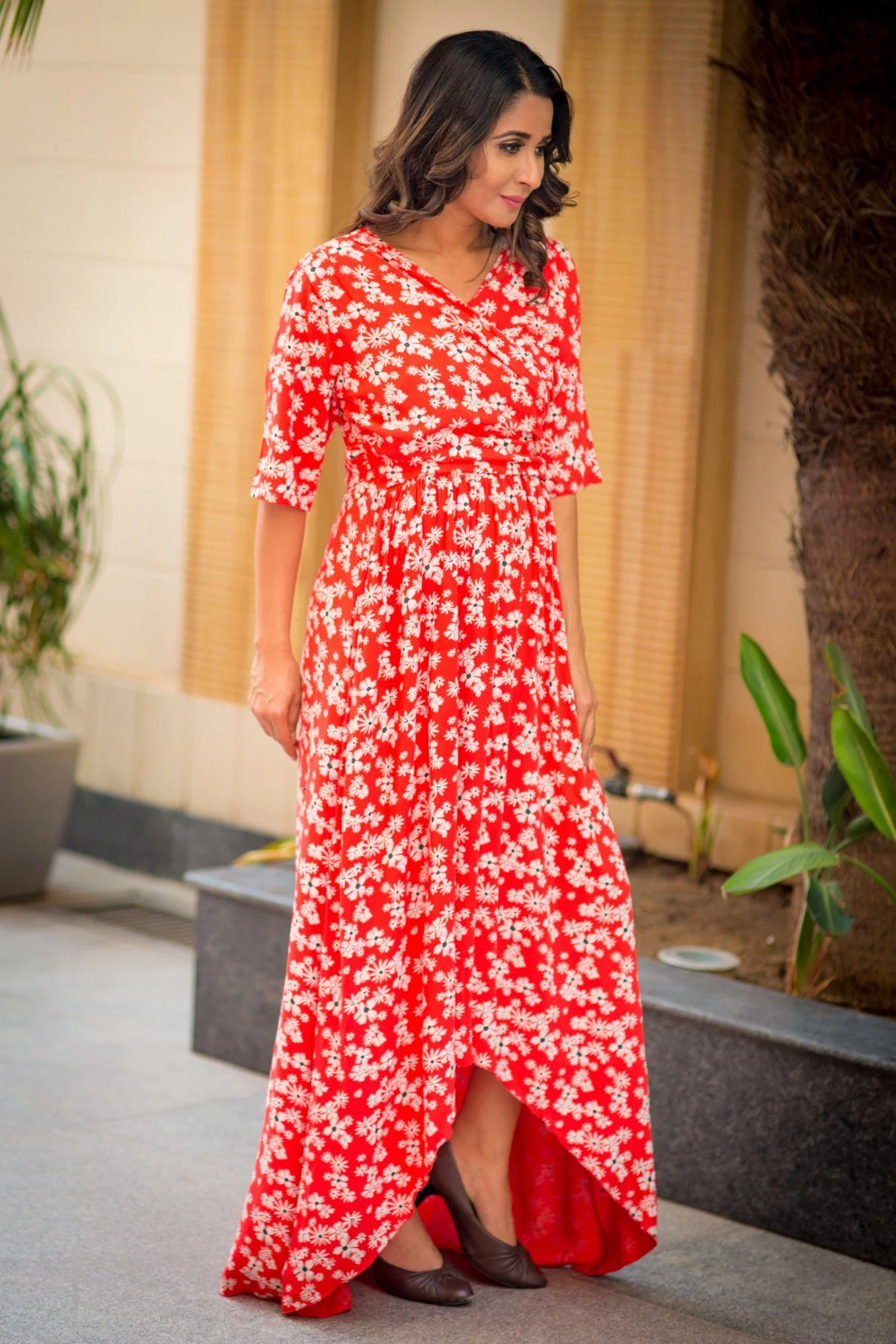 Tangerine Tulip Hi-Low Dress Maternity & Nursing Dress - Chenance