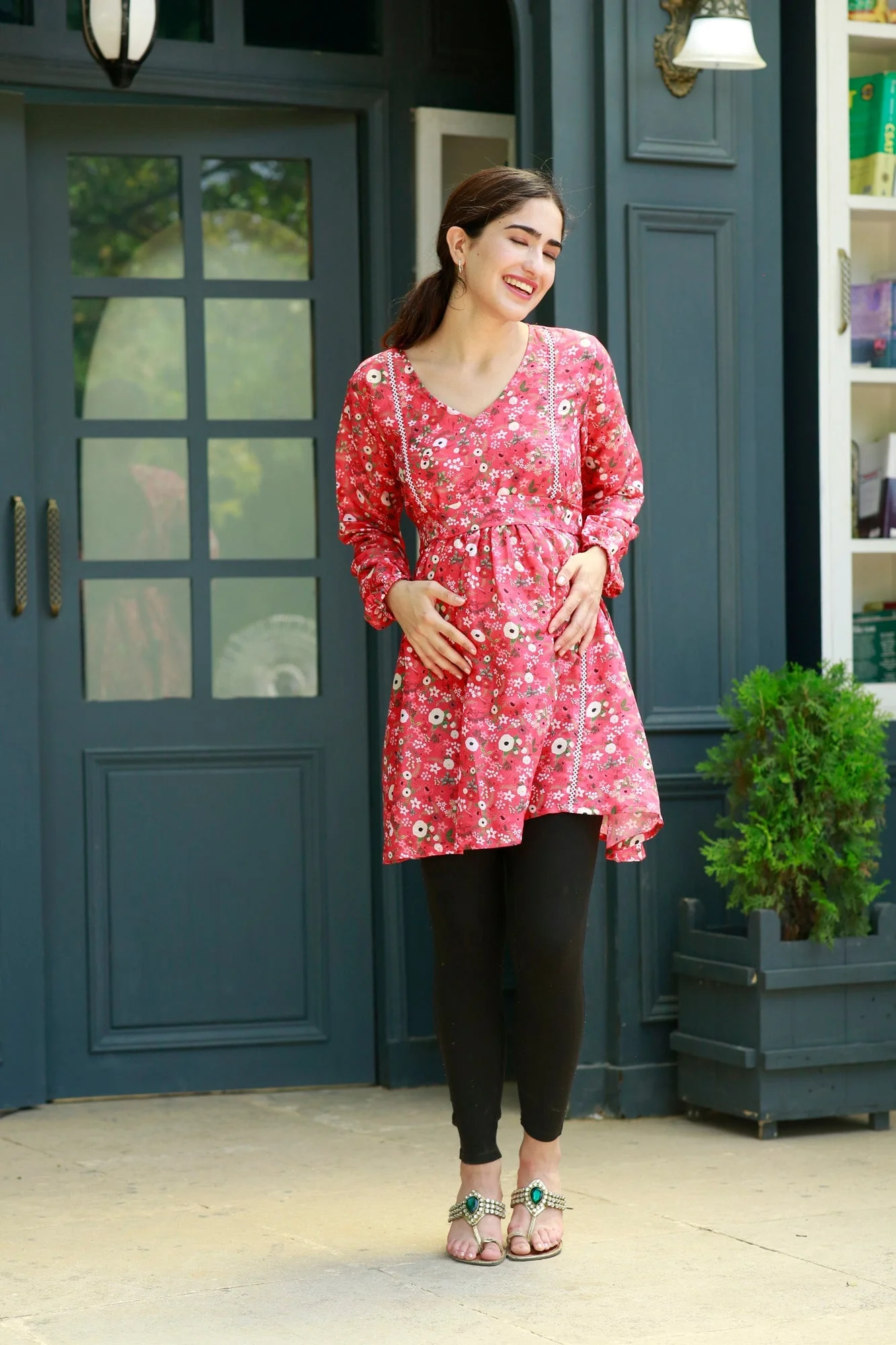 Darling French Rose Maternity Dress - Chenance