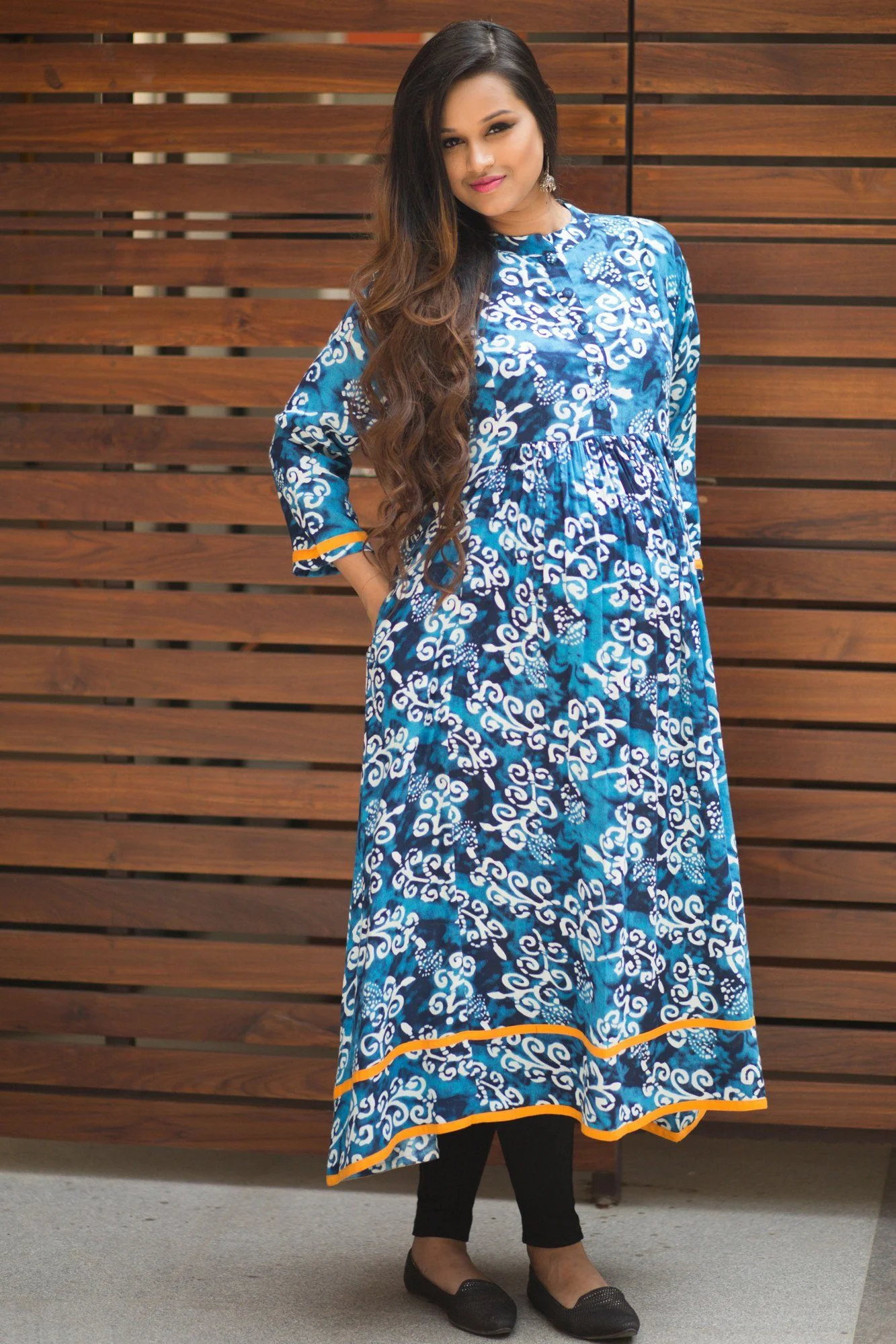 Classic Indigo Maternity and Nursing Kurta - Chenance