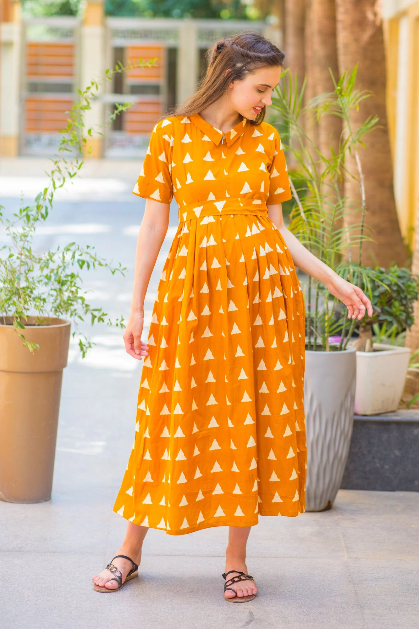 Tuscan Sunny Triangle Maternity & Nursing Dress - Chenance