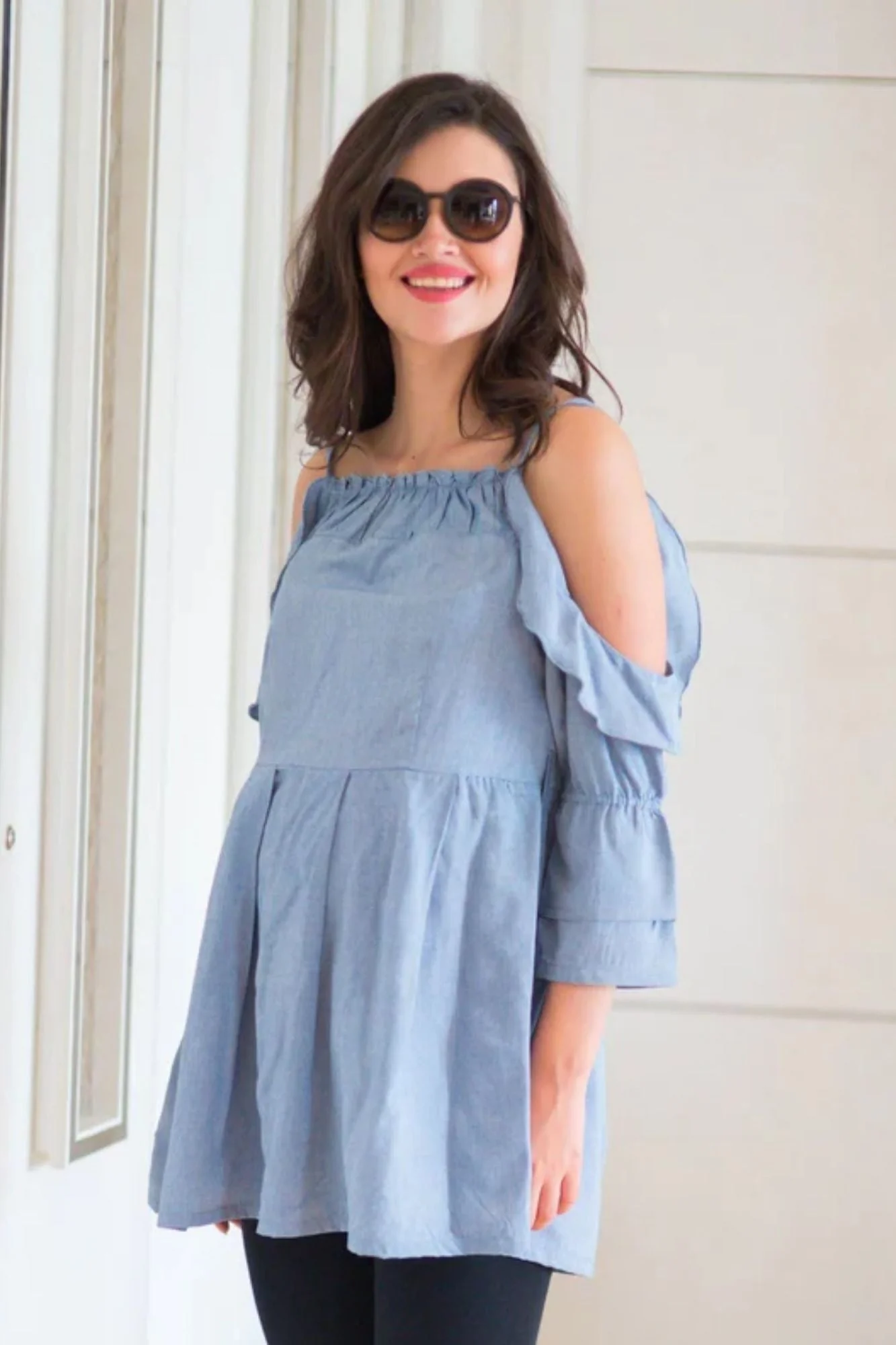 Cotton Denim Maternity Top - Chenance