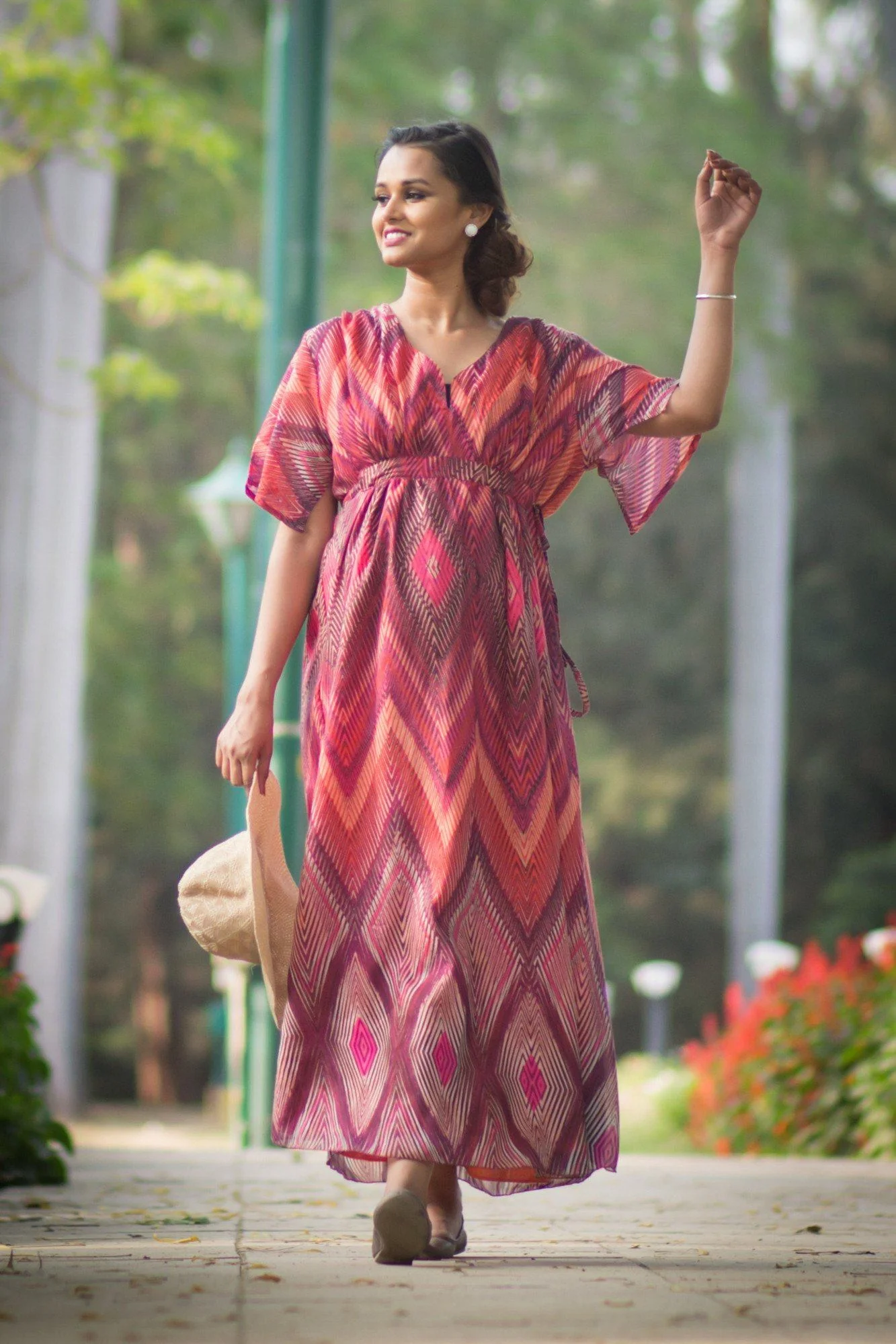 Printed Maternity Kimono Dress - Chenance