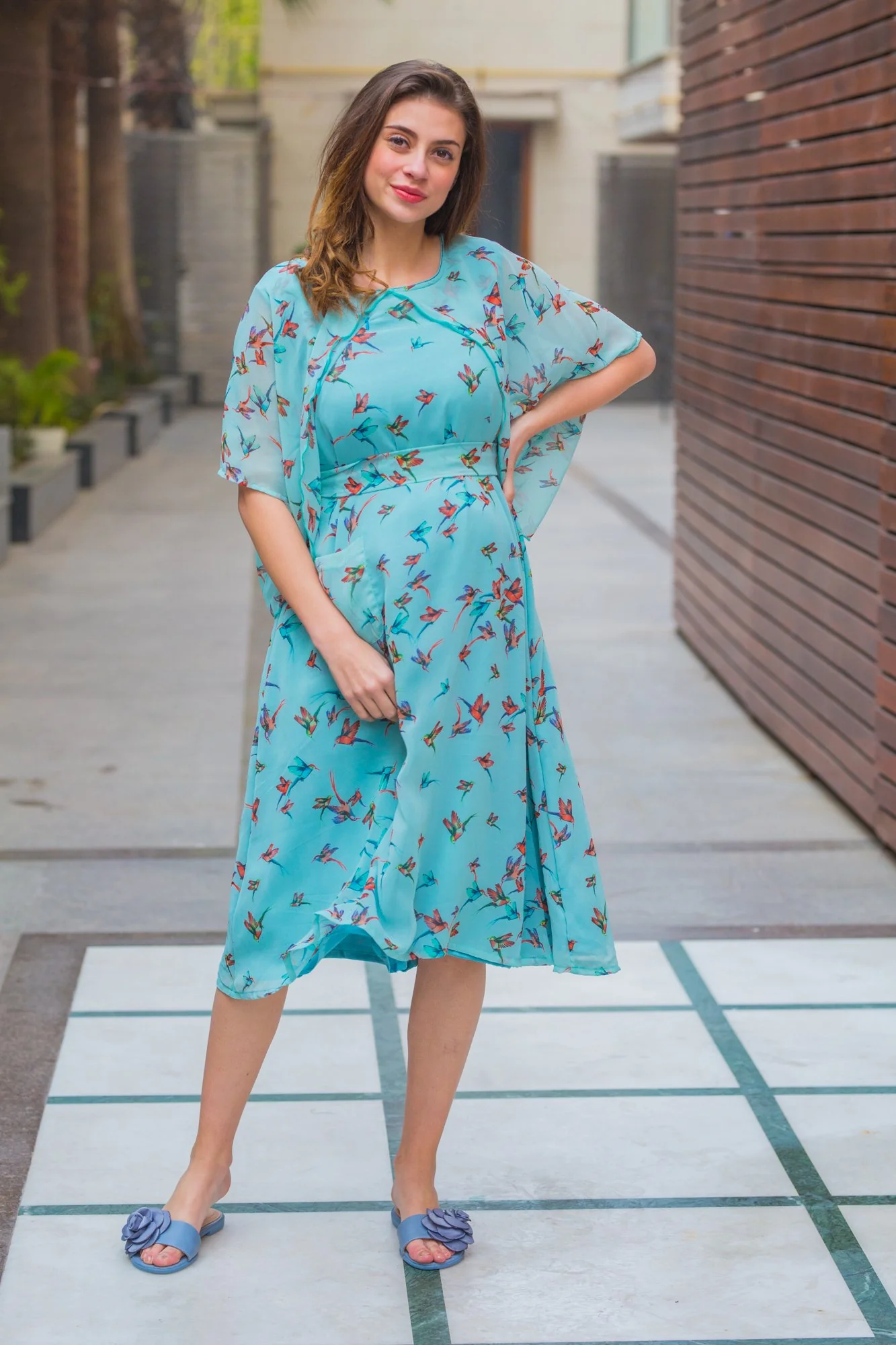 Fly High Maternity & Nursing Flap Dress - Chenance
