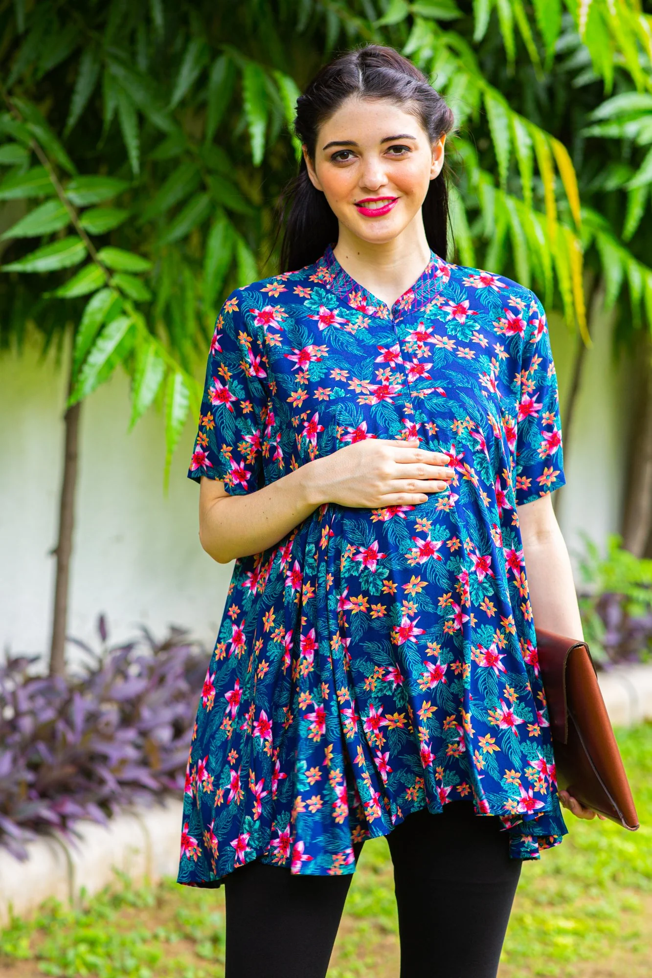 Blue Mist Maternity & Nursing Flair Top - Chenance