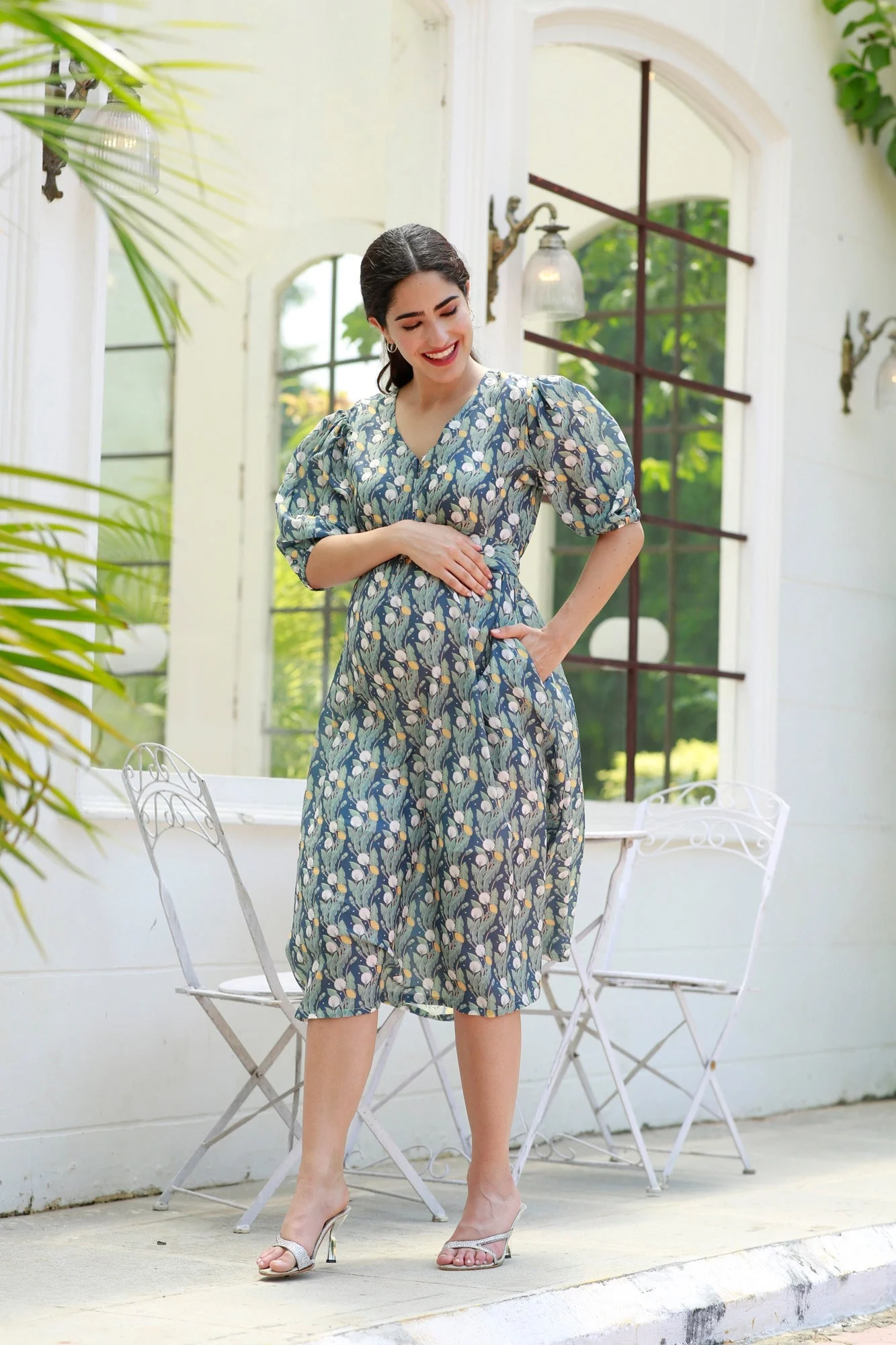 Tropical Forest Green Maternity & Nursing Dress - Chenance