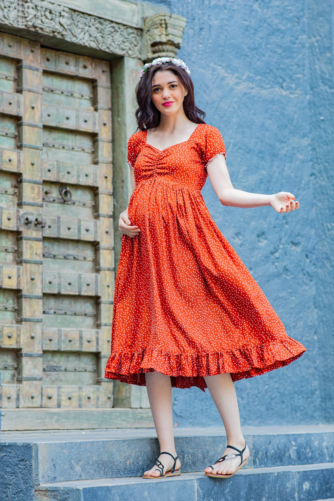 Auburn Sprinkle Maternity Dress - Chenance