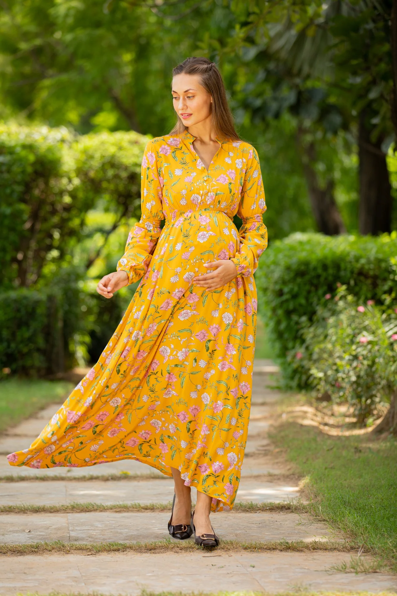 Honey Blossom Floral Maternity Dress - Chenance