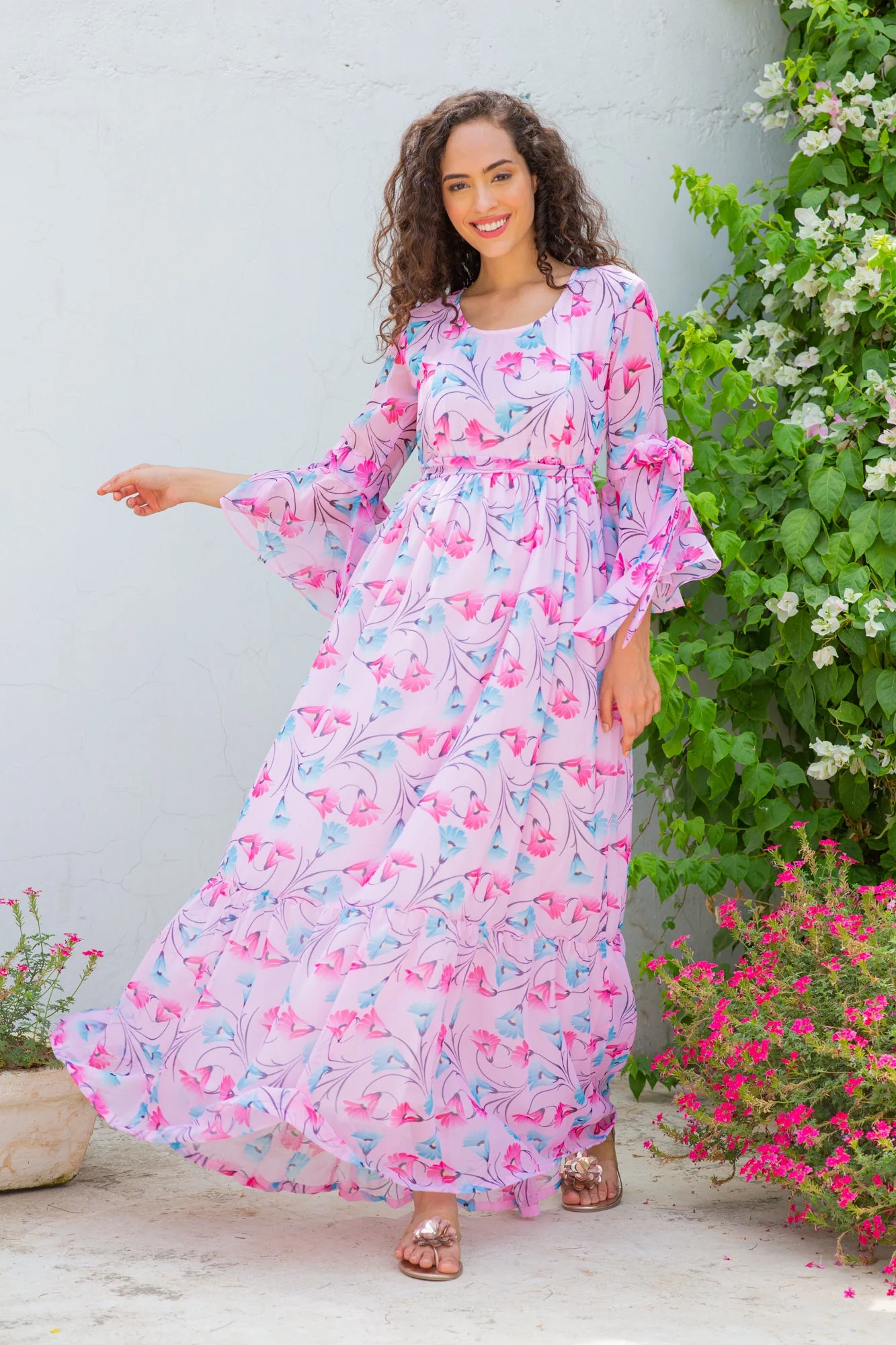 Taffy Blooming Maternity & Nursing Frill Dress - Chenance