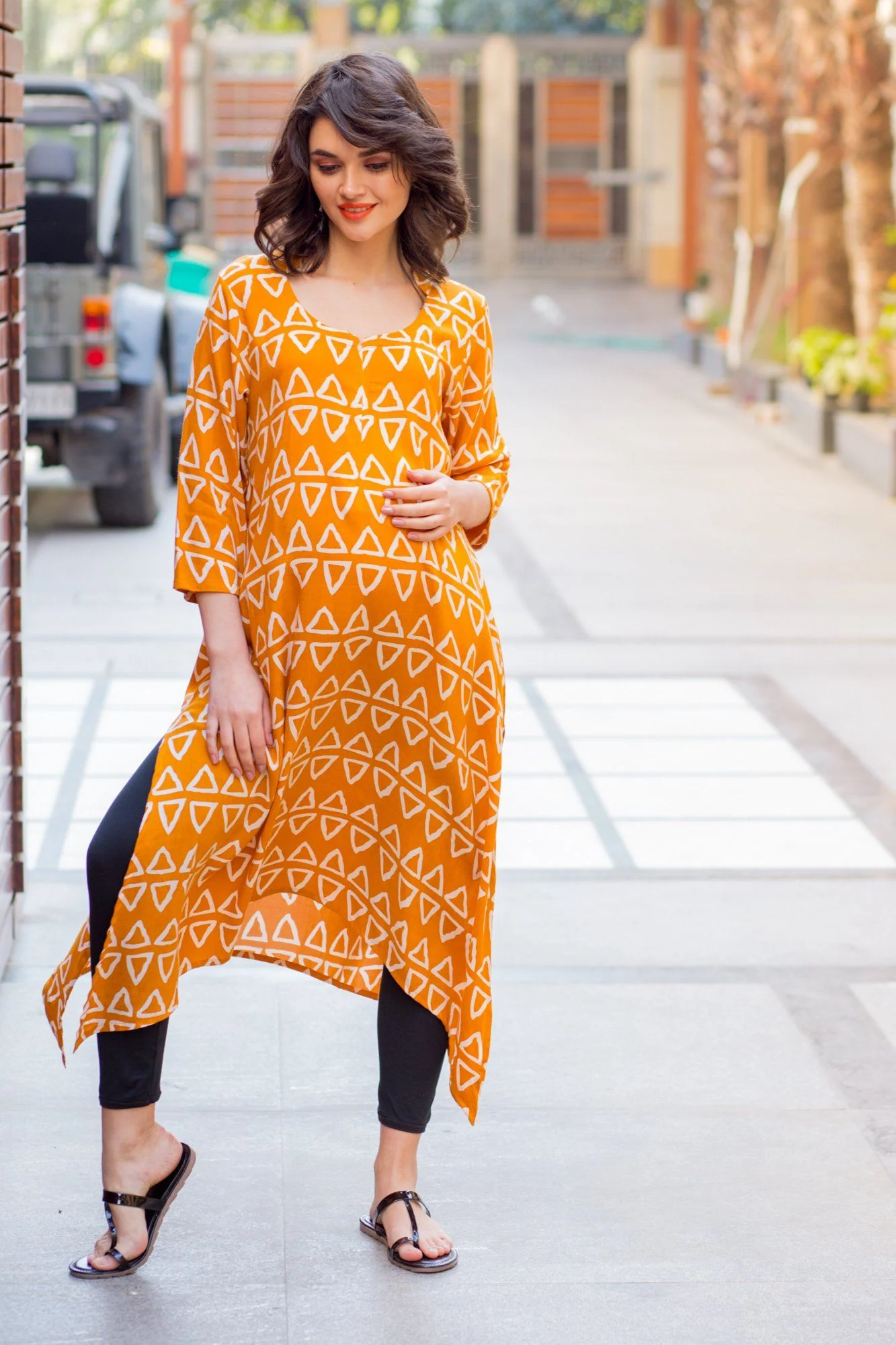 Sunny Geometrical Maternity & Nursing Kurta - Chenance