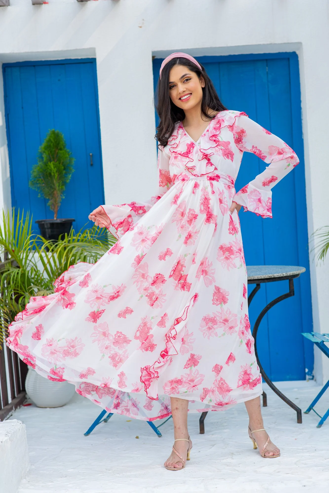 Angelic Rose Blush Maternity & Nursing Frill Dress - Chenance